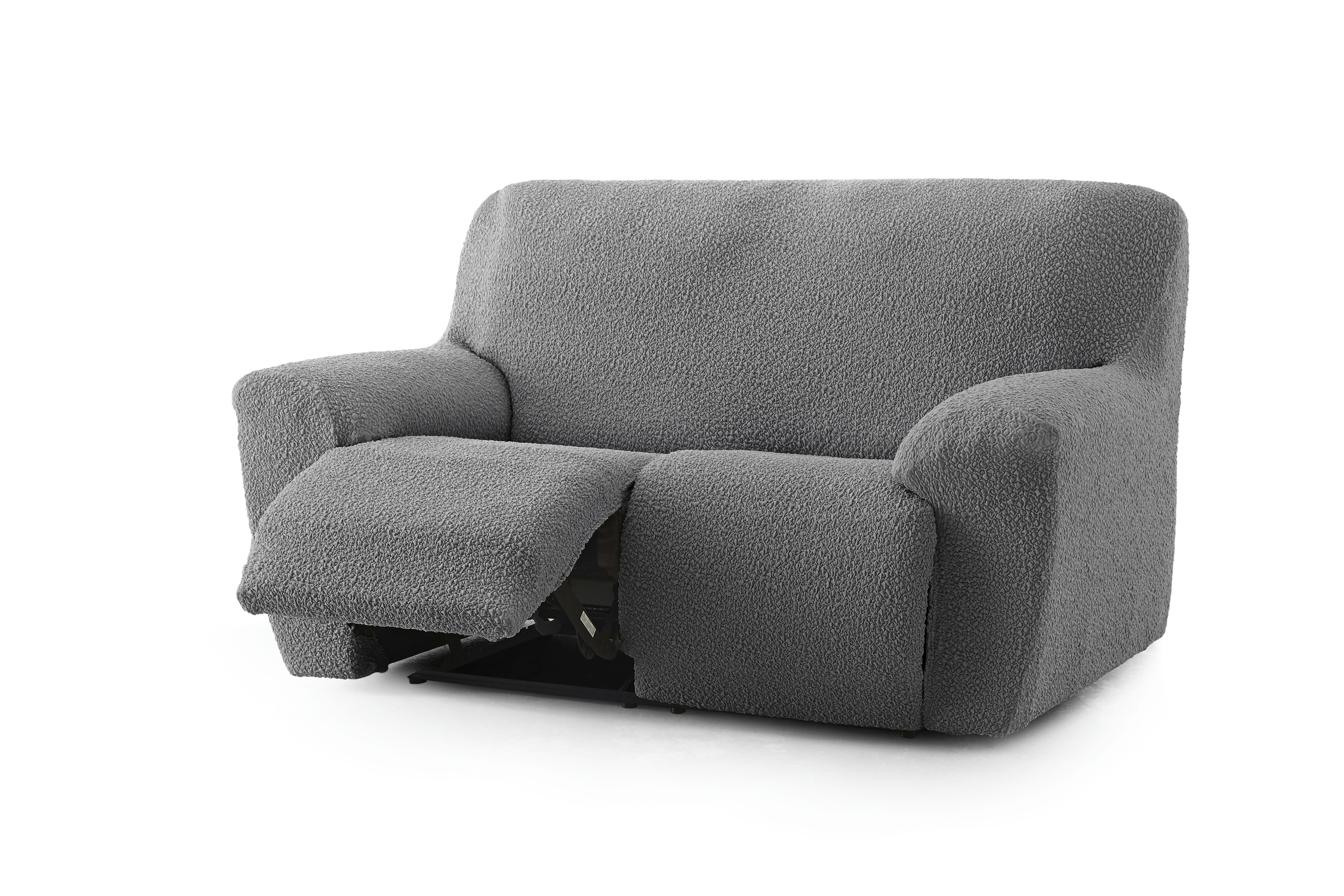 EYSA - Housse de canapé 3 places relax extensible gris foncé 200 - 260 cm