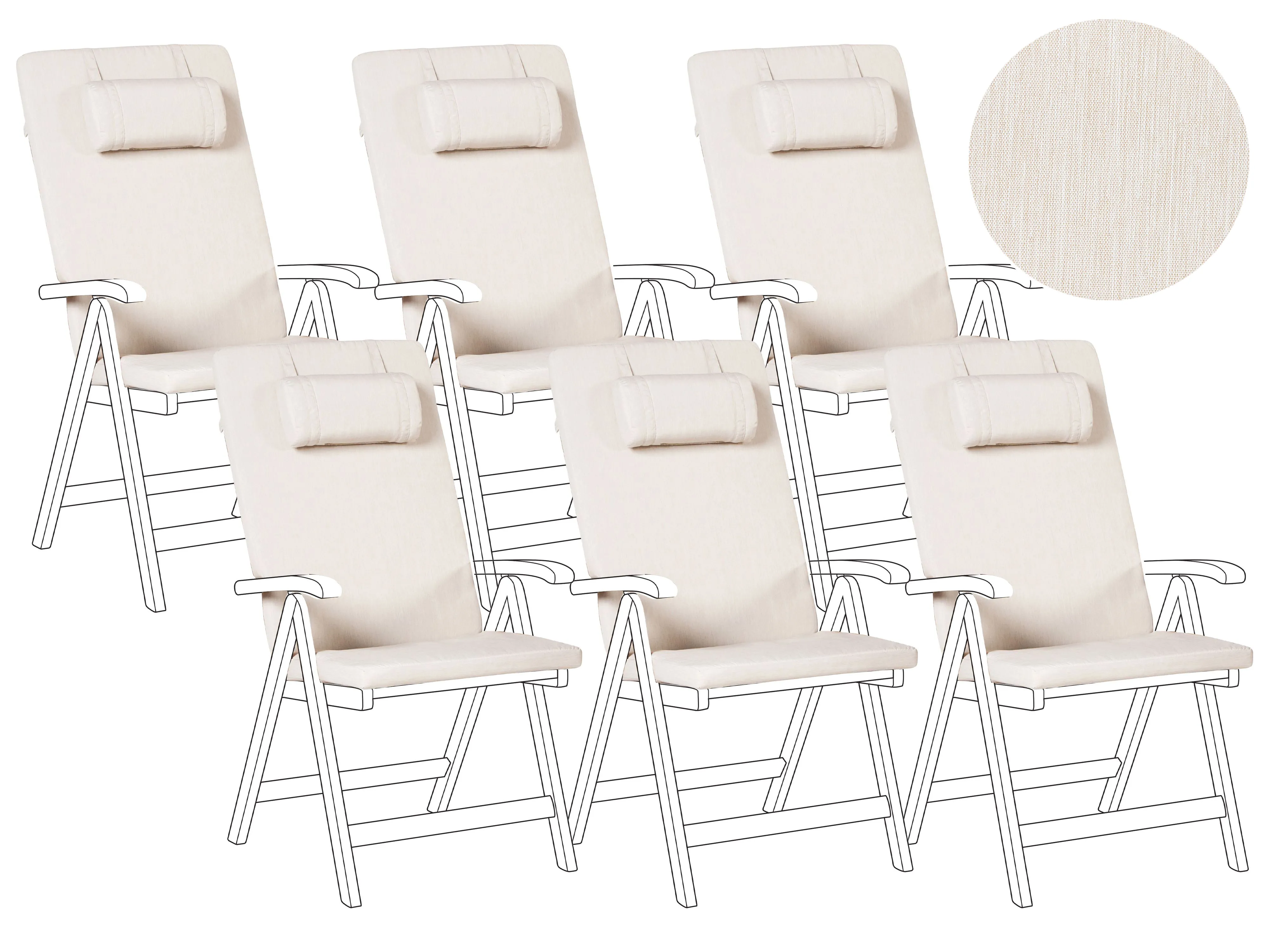 Set of 2 Back/Seat Cushions JAVA/AMANTEA PREMIUM 50 x 71 cm Light Beige