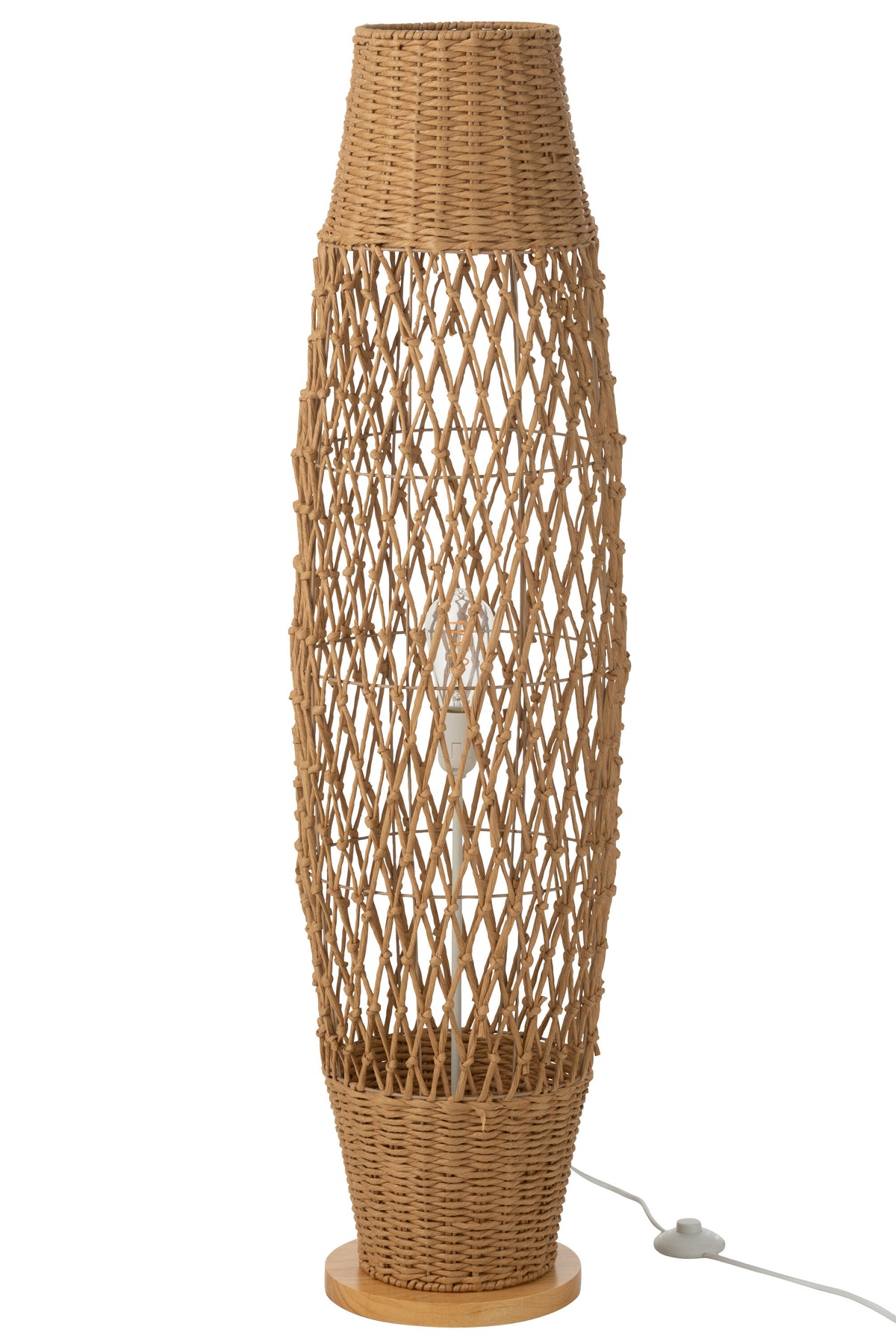 J-Line vloerlamp Getwist - metaal - donkerbeige