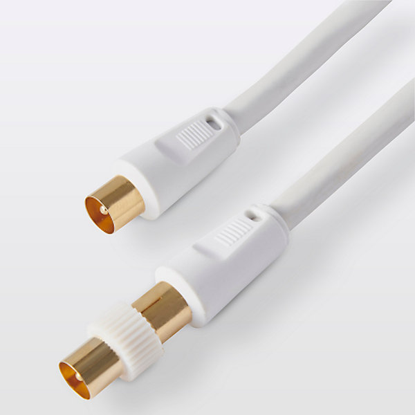 Câble coaxial Mâle / Femelle   adaptateur Mâle / Mâle blanc Blyss Or, 3 m