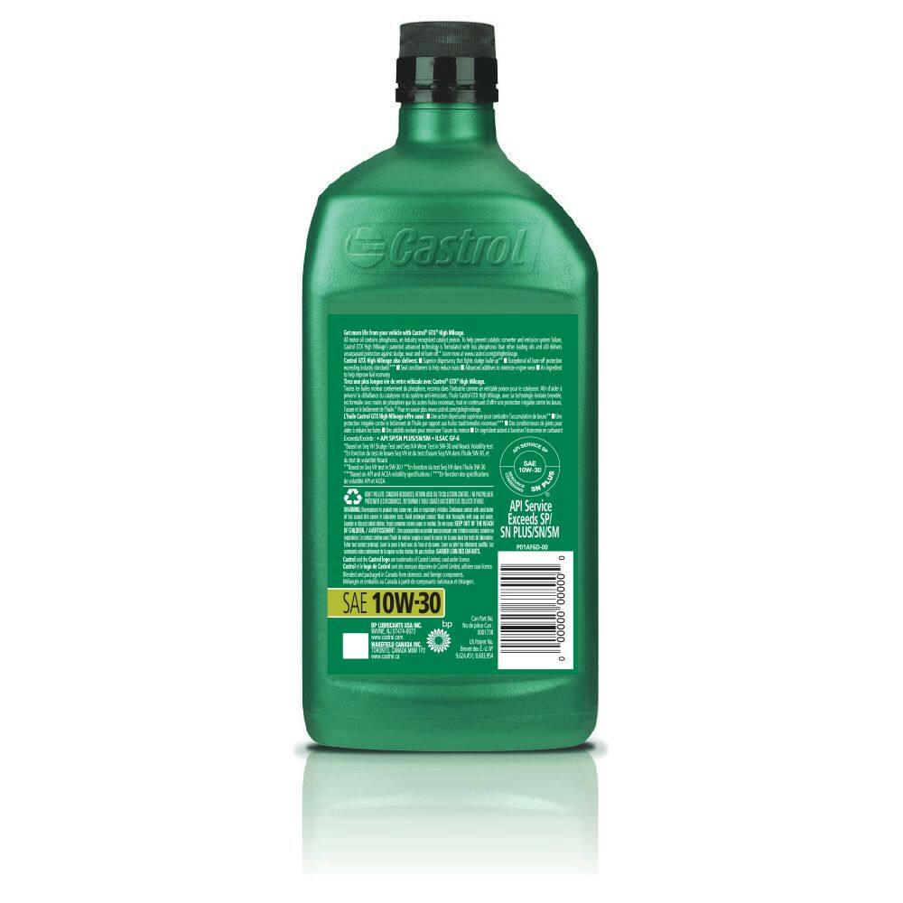 Castrol GTX High Mileage 10W30 Synthetic-Blend Engine/Motor Oil, 1-L