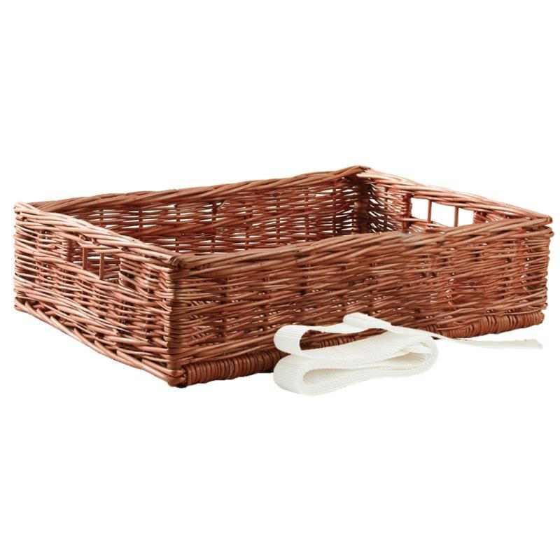 - Panier ouvreuse cinéma en osier avec sangle ajustable à poser