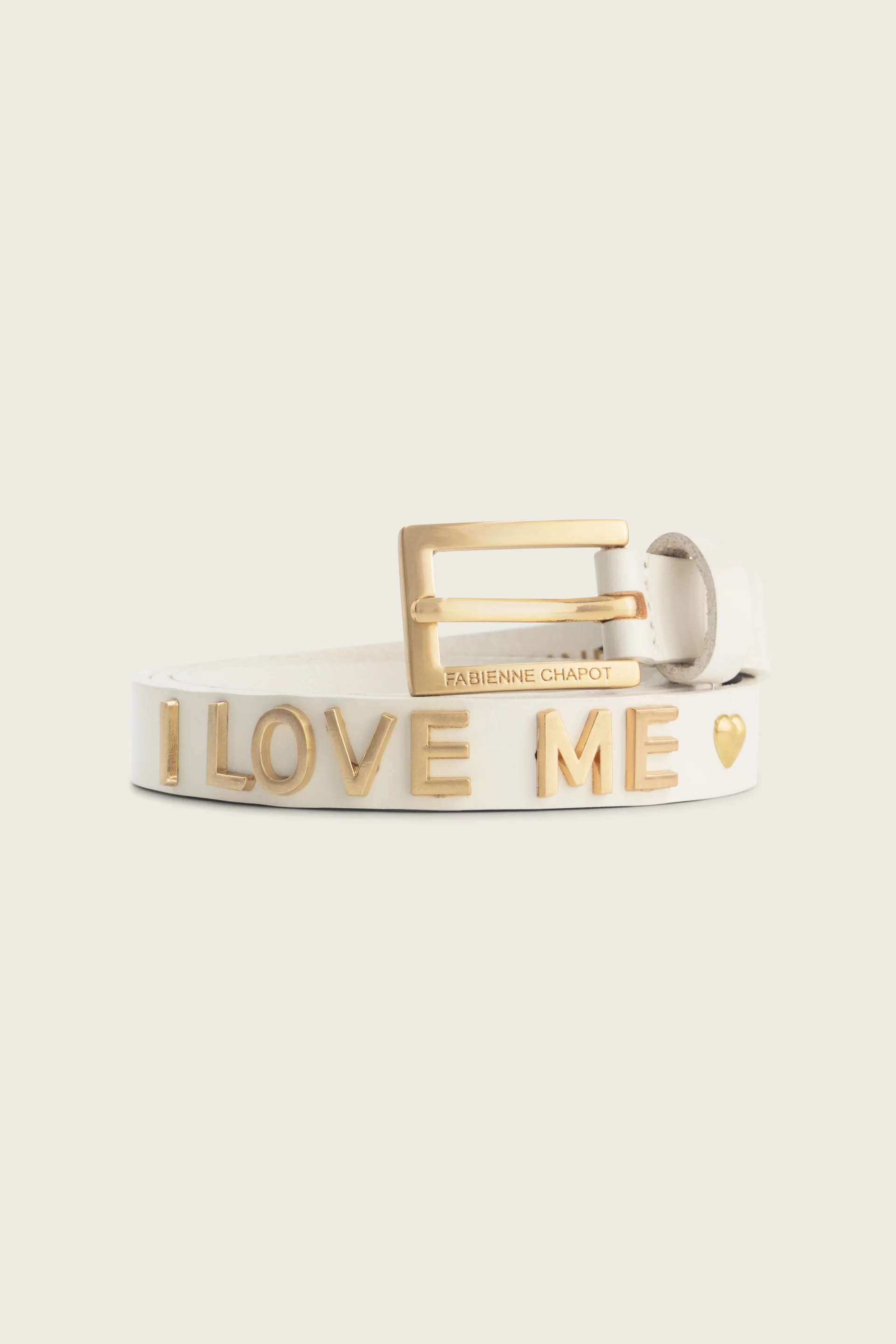Studded Loveletter Belt | Cosy White