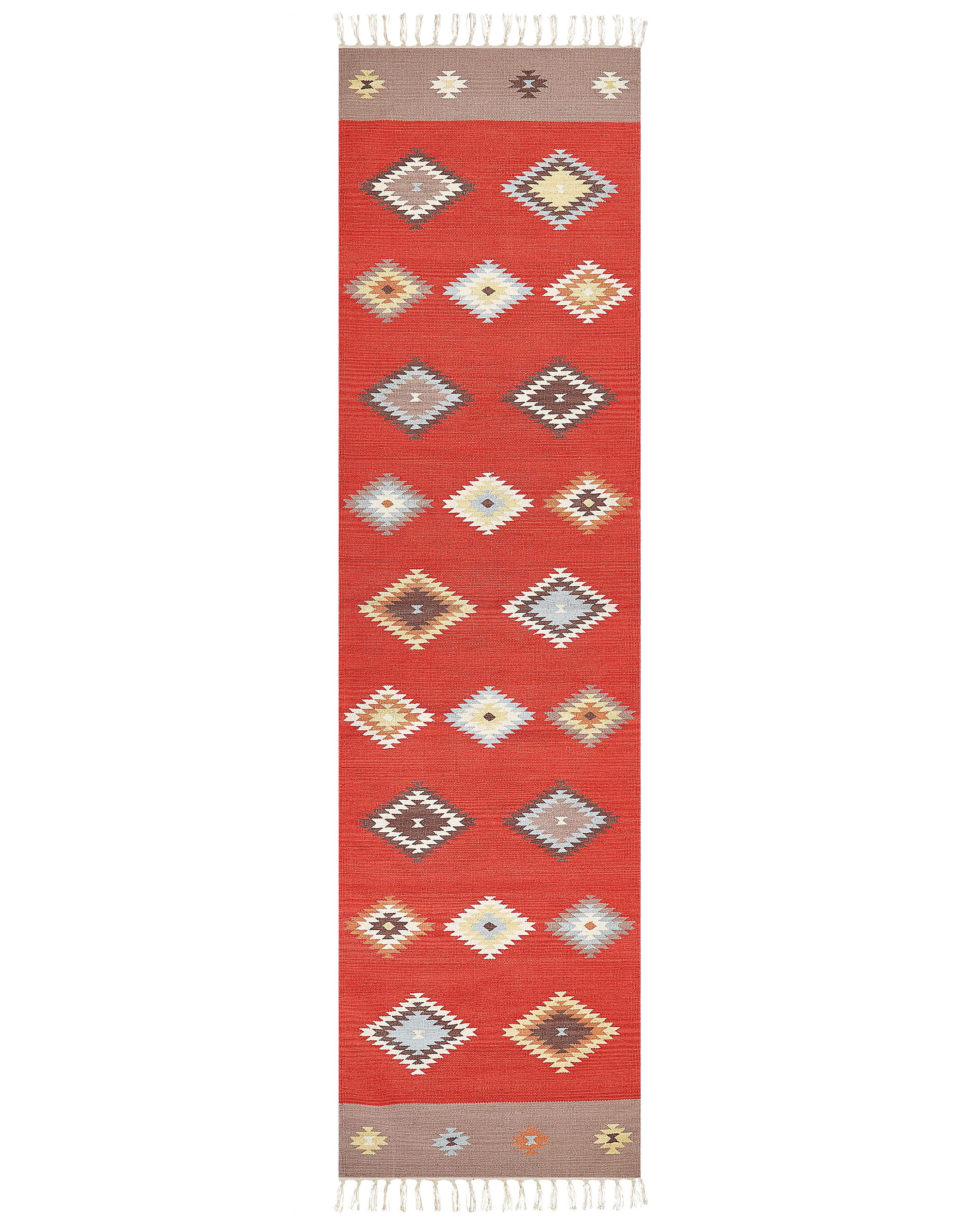 Rug LORUT Multicolour 80 x 300 cm Cotton Kilim