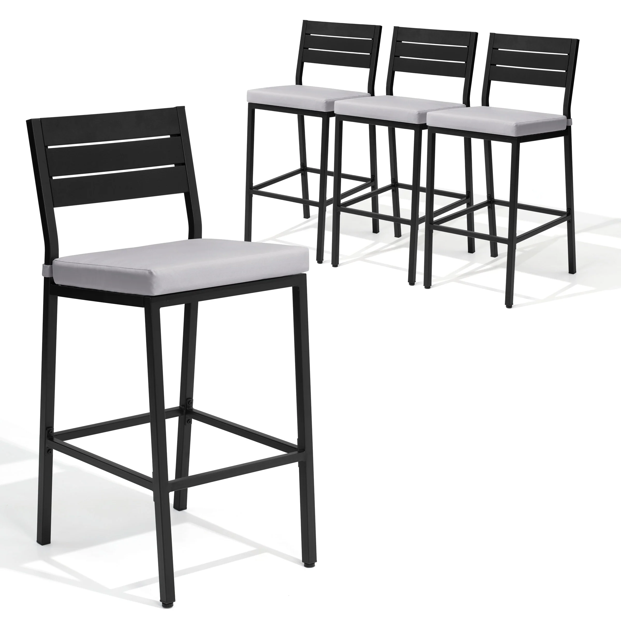 Pellebant Outdoor 2 or 4PCS Barstools with Cushion - 15.9 in D x 17.3 in W x 40.2 in H