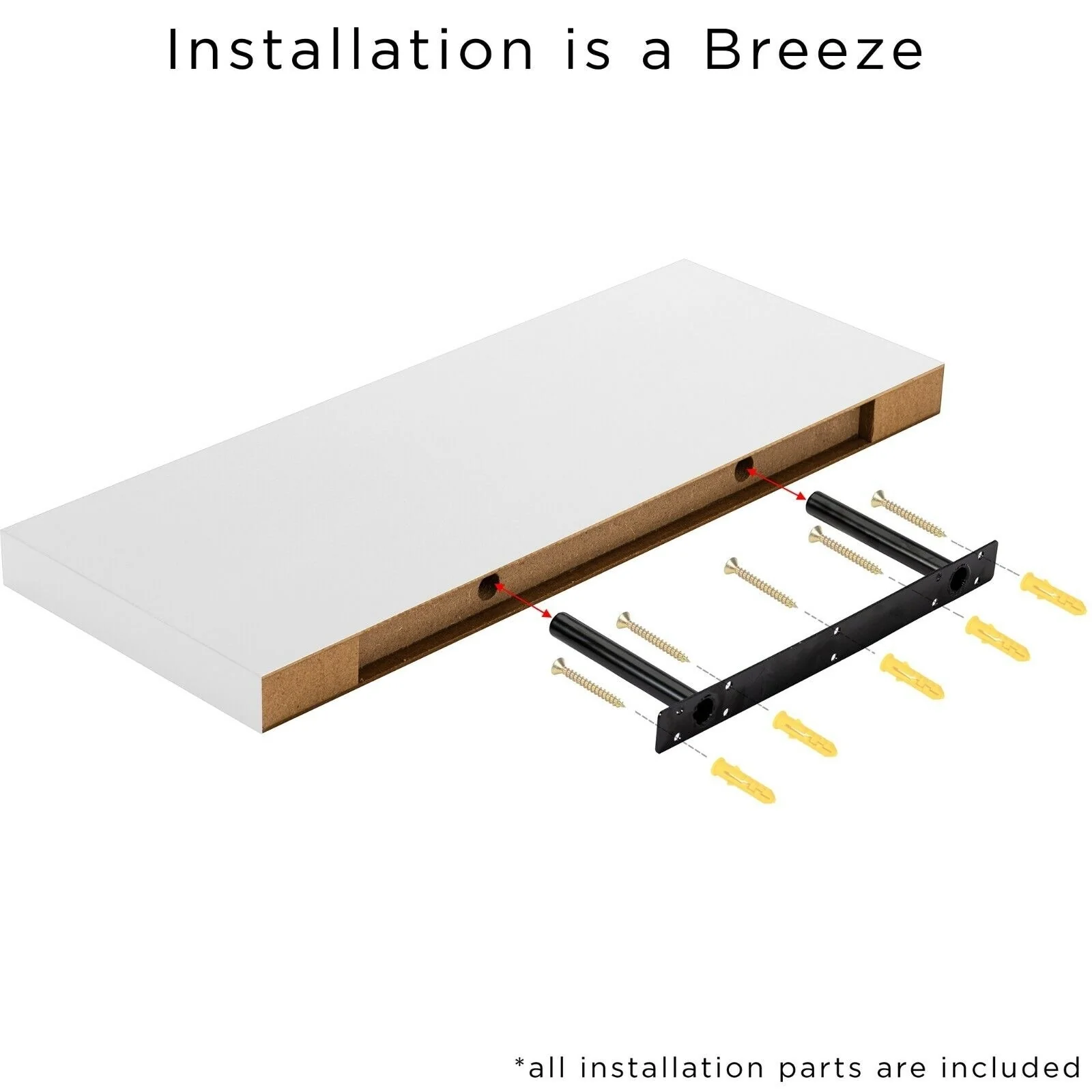 24 Long White Floating Shelves - Hanging Wall Shelves Decoration