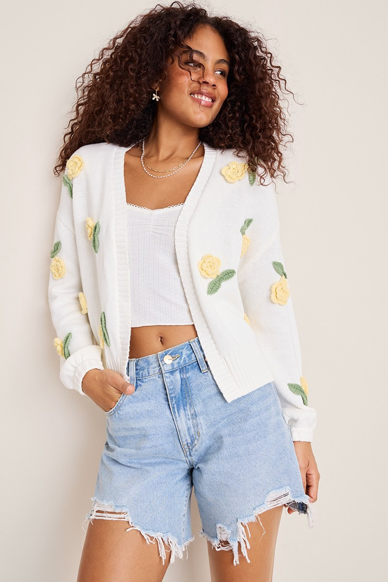 Emma Flower Bobble Cardigan