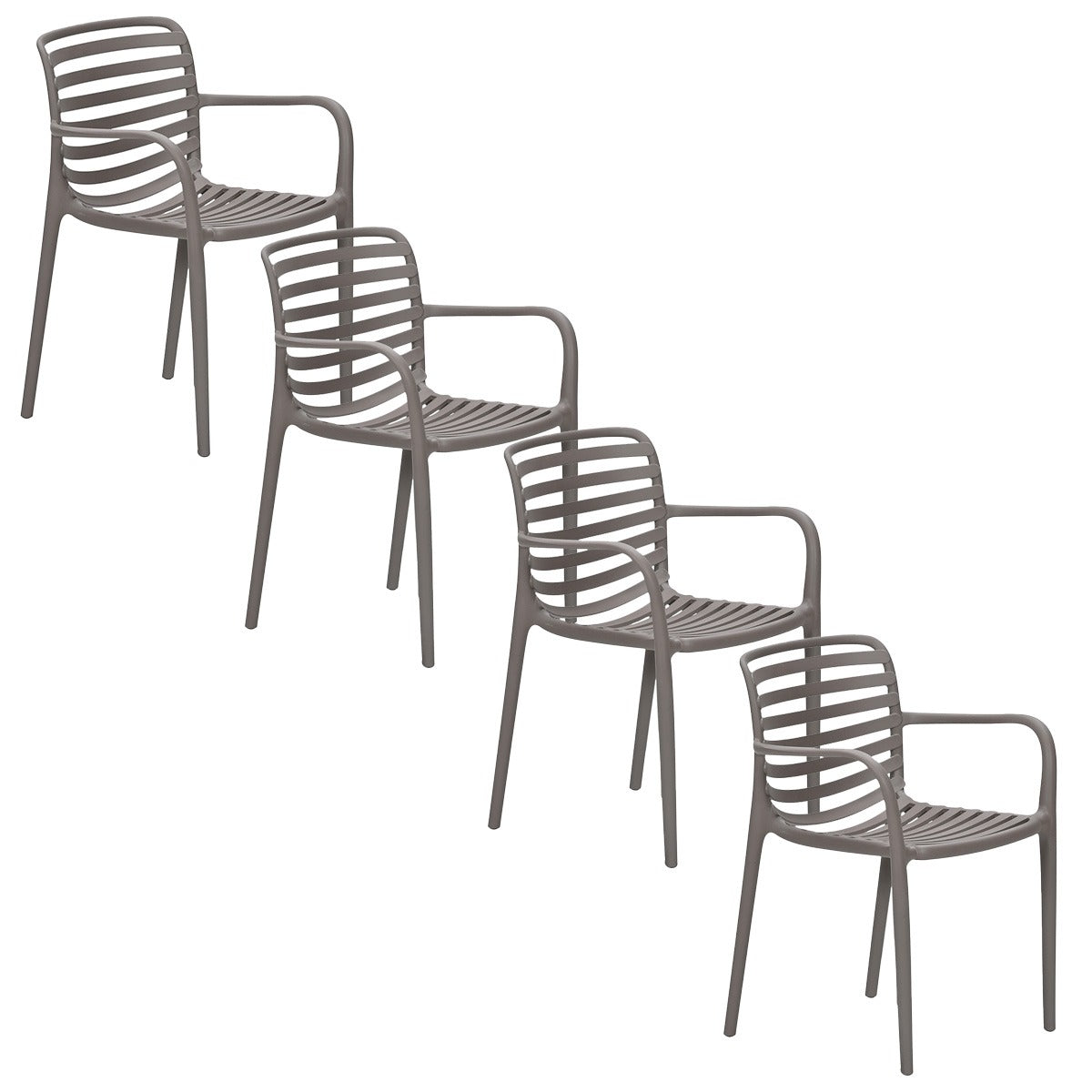 Garden Impressions tuinstoel Mees taupe - 4 stuks