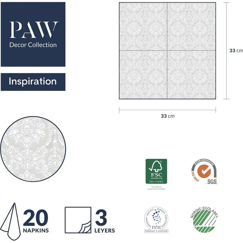 Serviette 20er-Set Inspiration classic cream