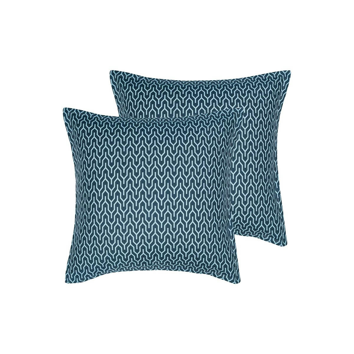 LOKKEN - 2 taies d'oreillers en percale de coton  indigo 65x65 cm