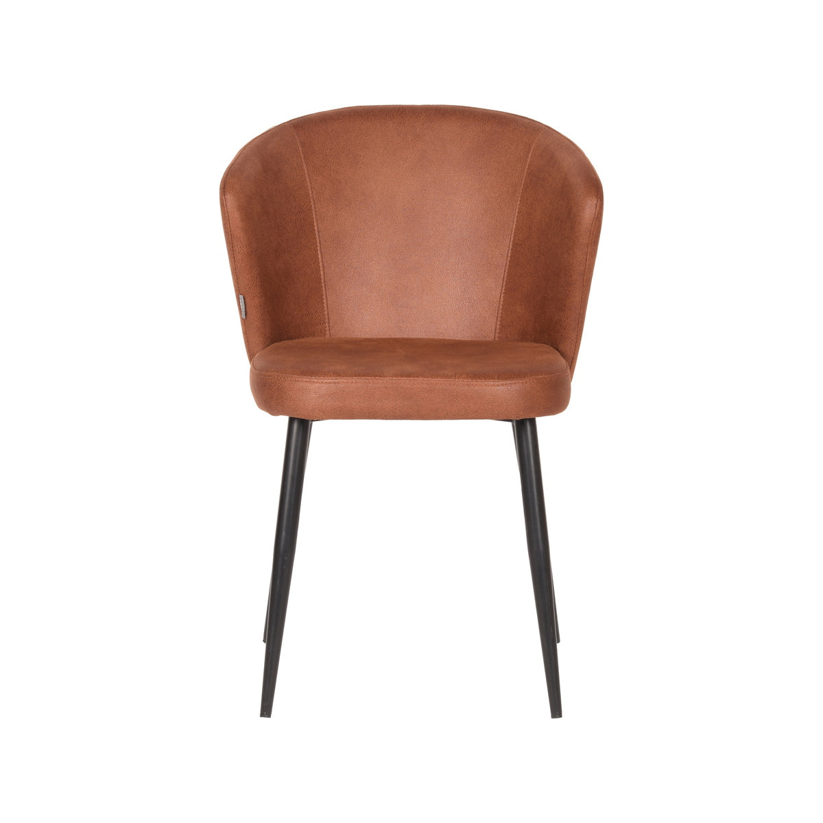 LABEL51 Eetkamerstoel Wave - Cognac - Zithoogte 50cm - Set van 2