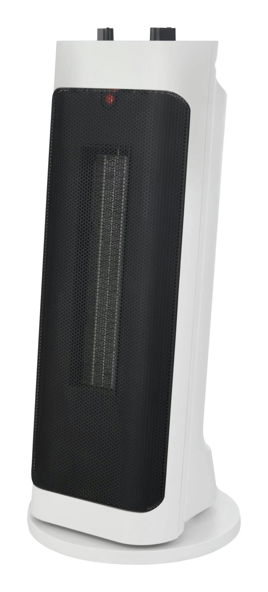 NOMA Oscillating Tower Ceramic Space Heater w/Thermostat, 1500W, White, 18-in