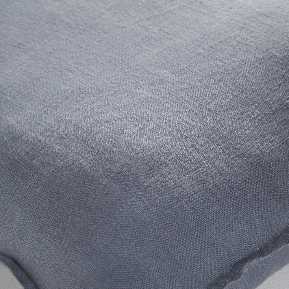 - Coussin en lin lavé bleu 60x60