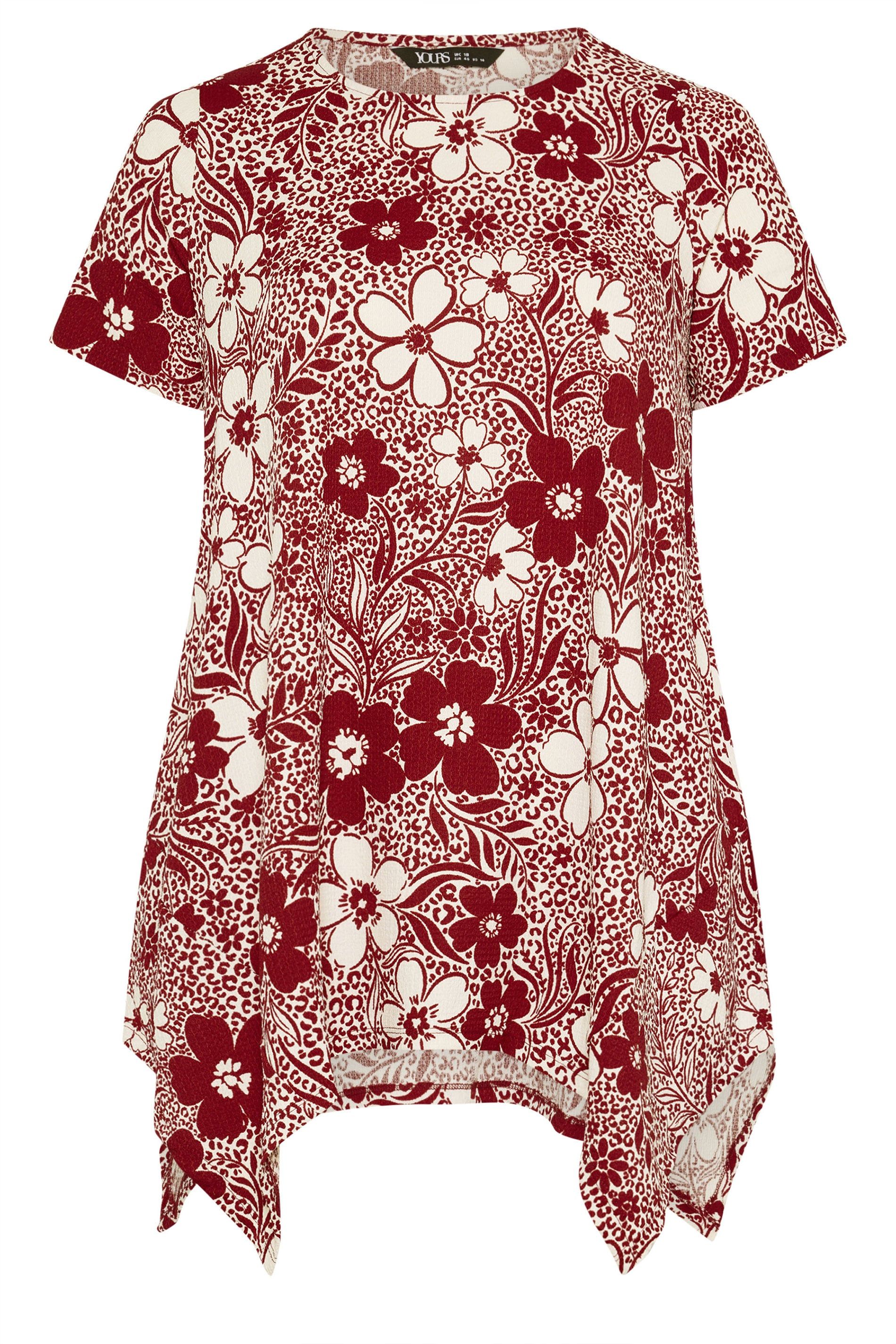 Yours Floral Hanky Hem Top