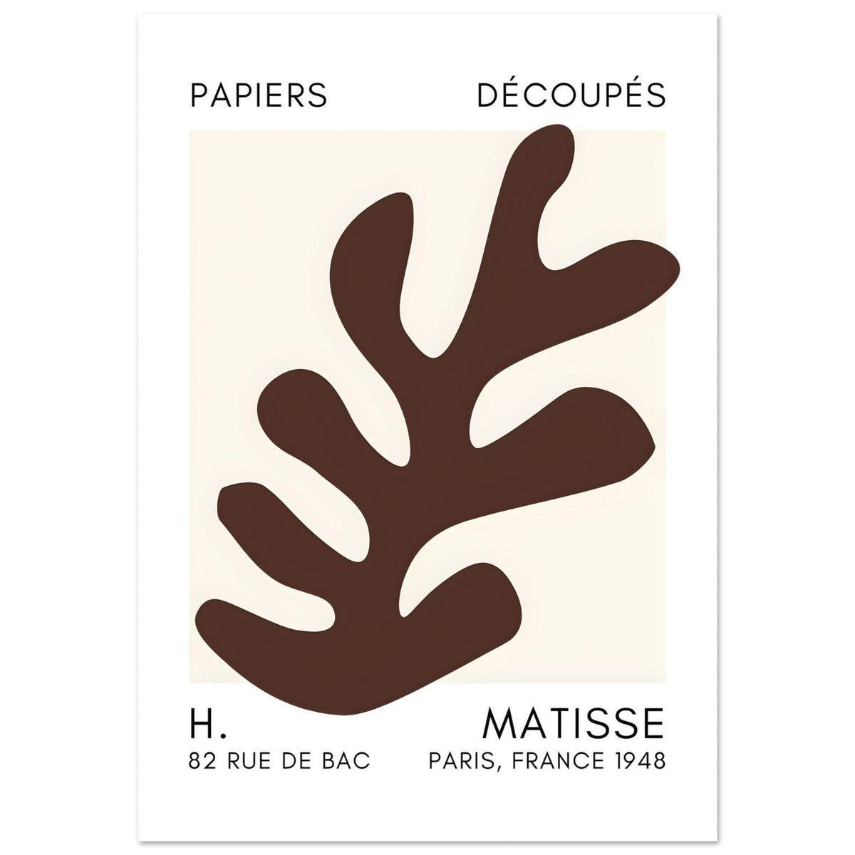Artfulprints Poster Matisse – Ocean petals brown  - 70x100 cm - Bruin