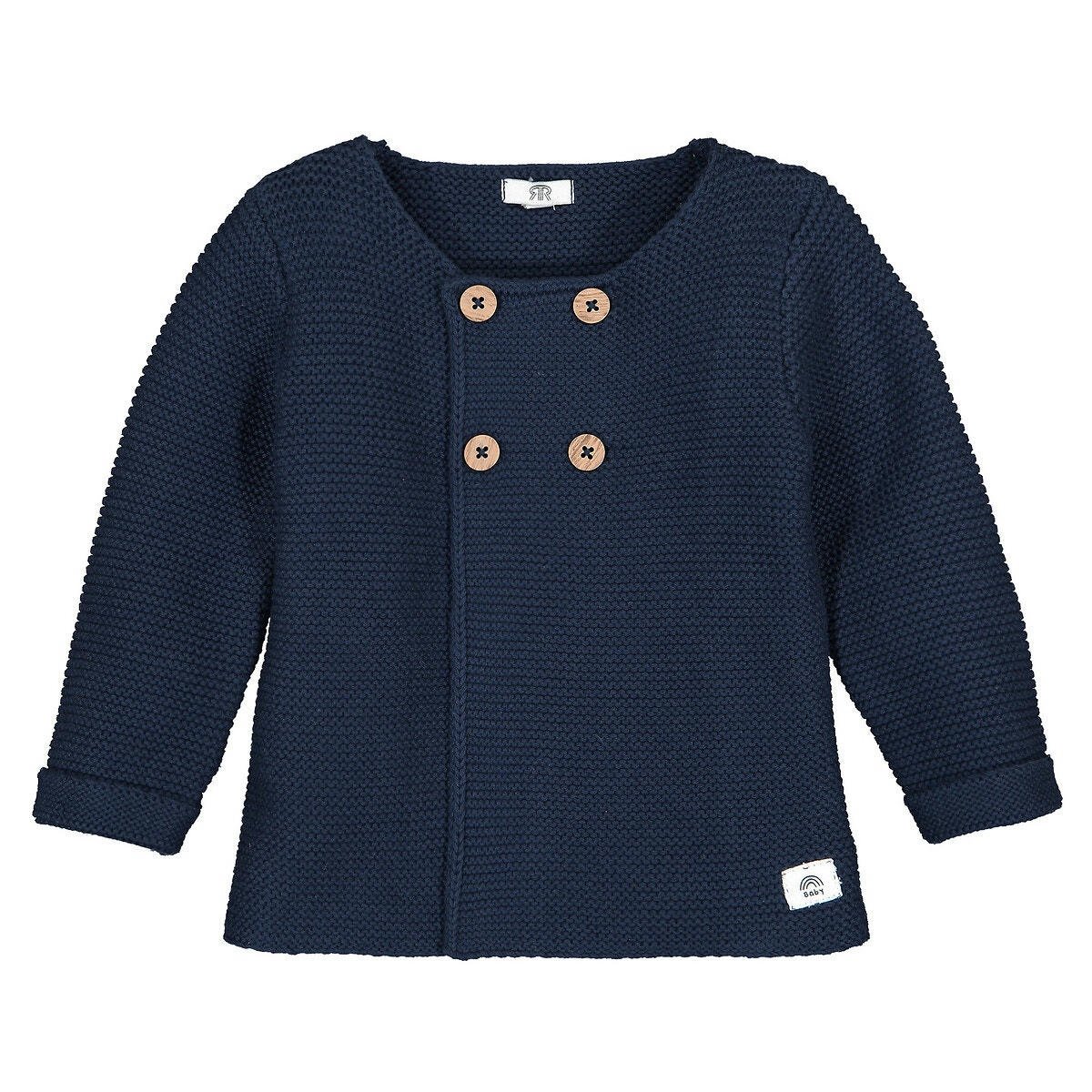 Gilet tricot point mousse coton bio