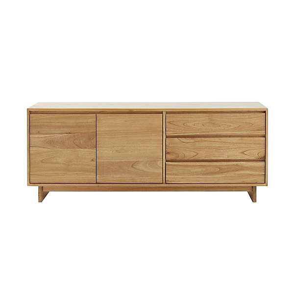 Commode en bois massif 180 cm 2 portes 3 tiroirs