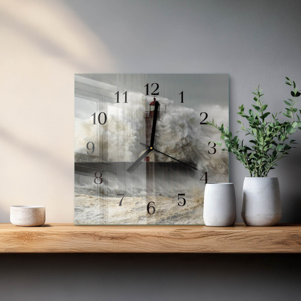 Zegar do kuchni 30x30 Burza nowoczesny do salonu