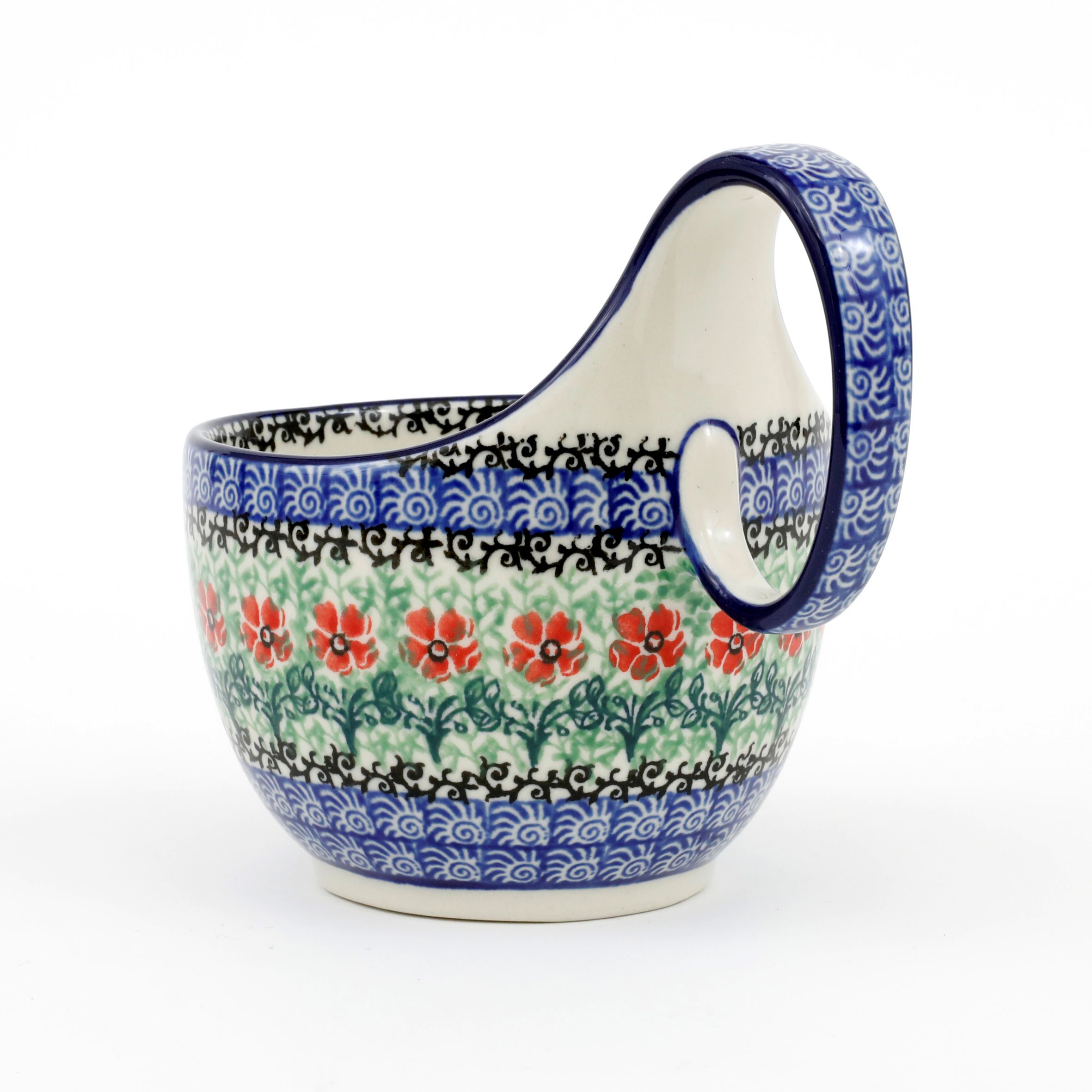 Czerpak ceramiczny 845 0,4l  1916X Czerwone kwiatuszki