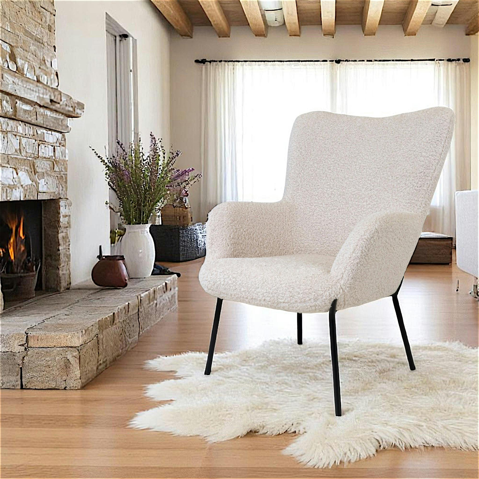 Fauteuil en peau de mouton synthétique BERLIN