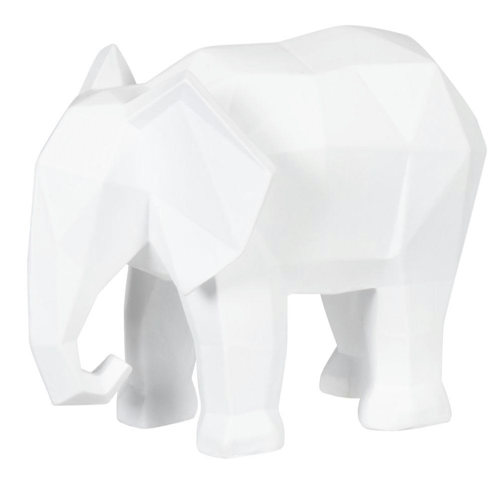 - Statuette origami éléphant blanc H12