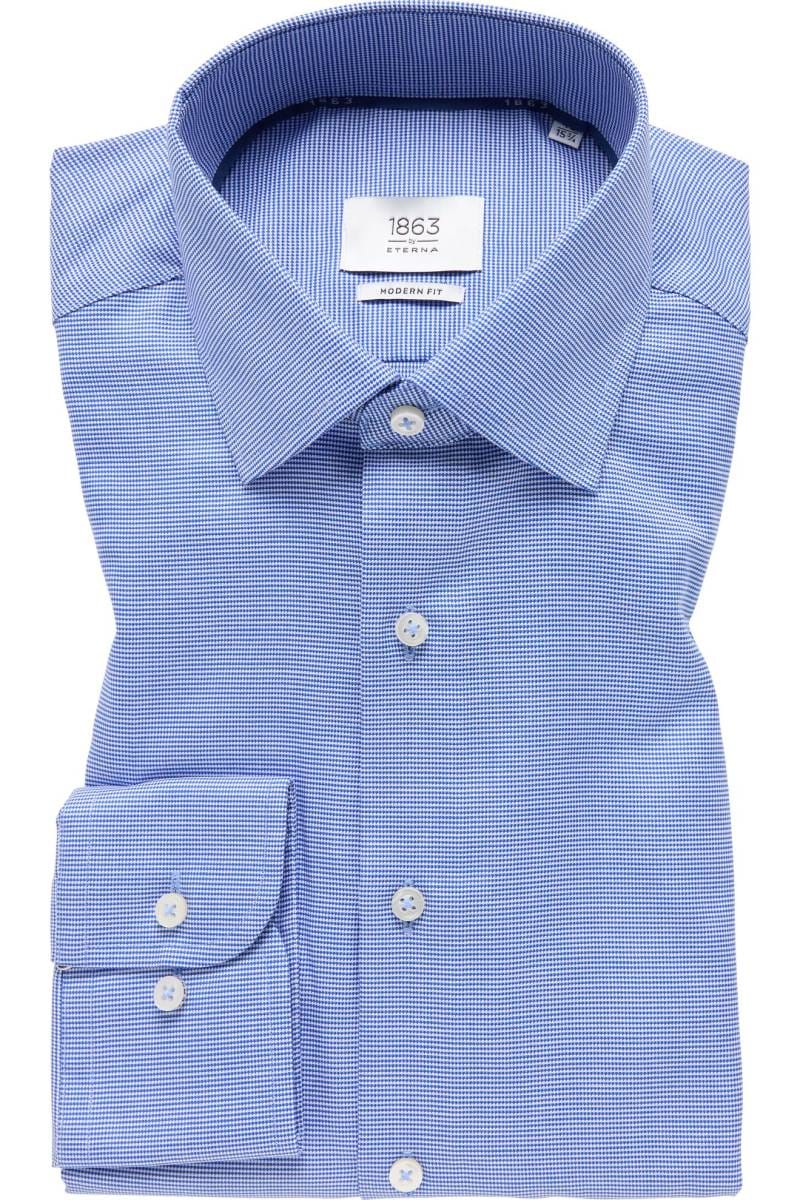 ETERNA 1863 Modern Fit Hemd blau, Strukturiert