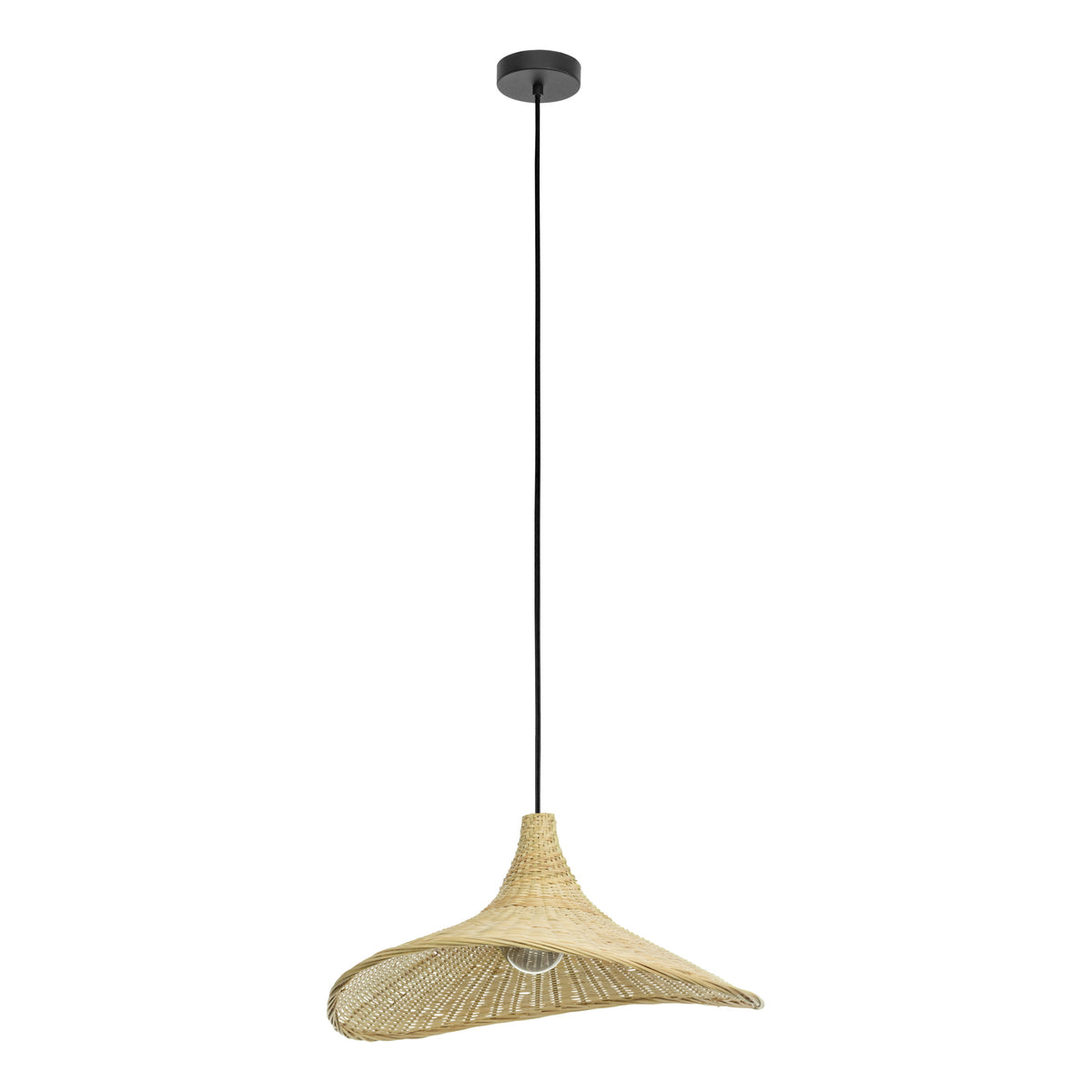 EGLO hanglamp Haxey - e27 - ø 50 cm - zwart/hout