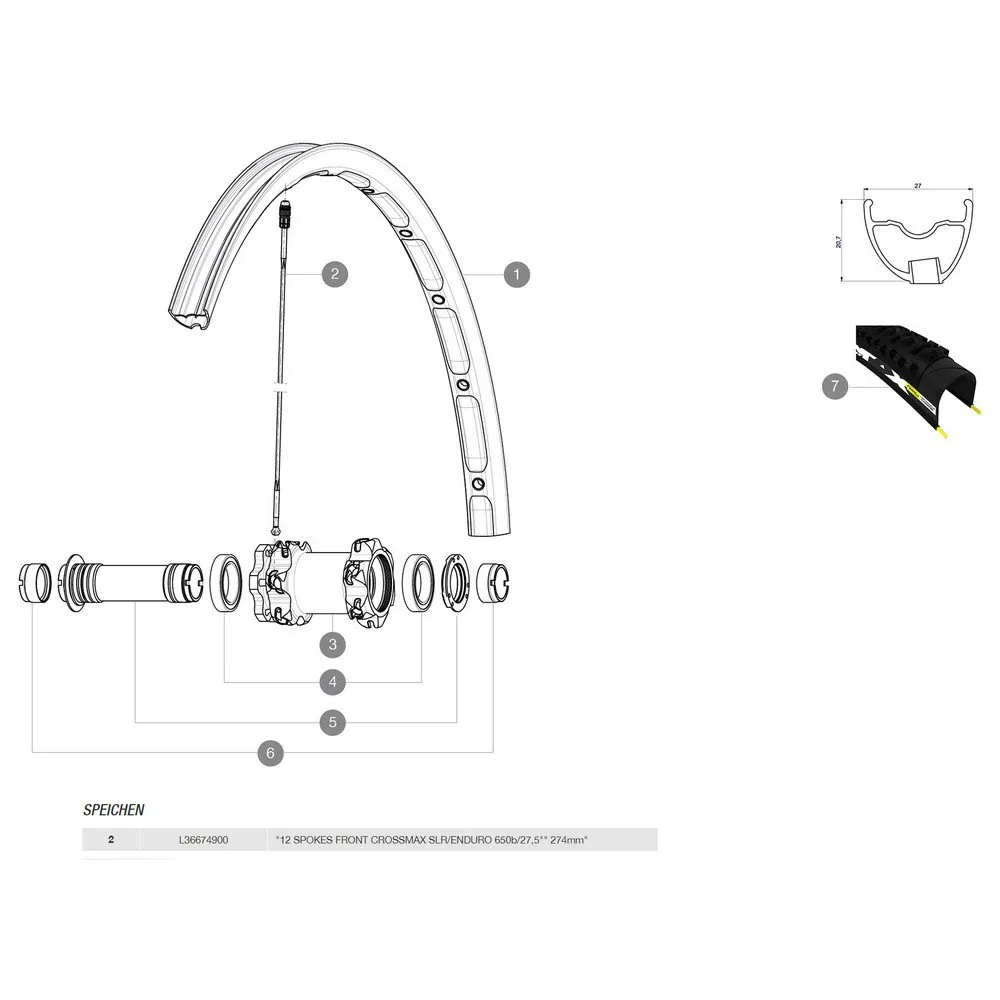 Mavic Crossmax Enduro/SLR/XL WTS/XL SL Supermax 27.5 2014-15 Left Spokes 12 units