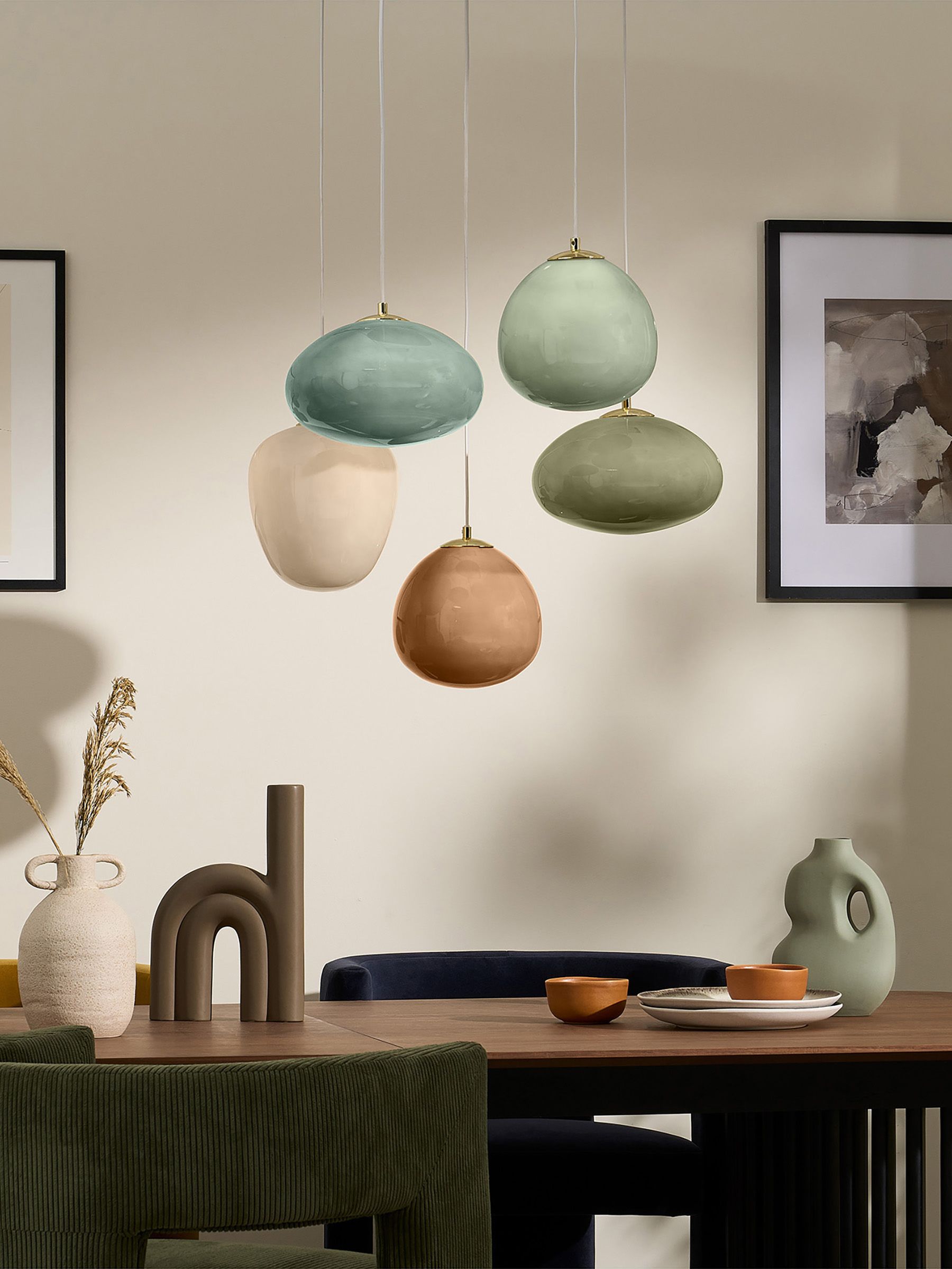 Adrianne 5 Light Cluster Pendant Ceiling Light in Green