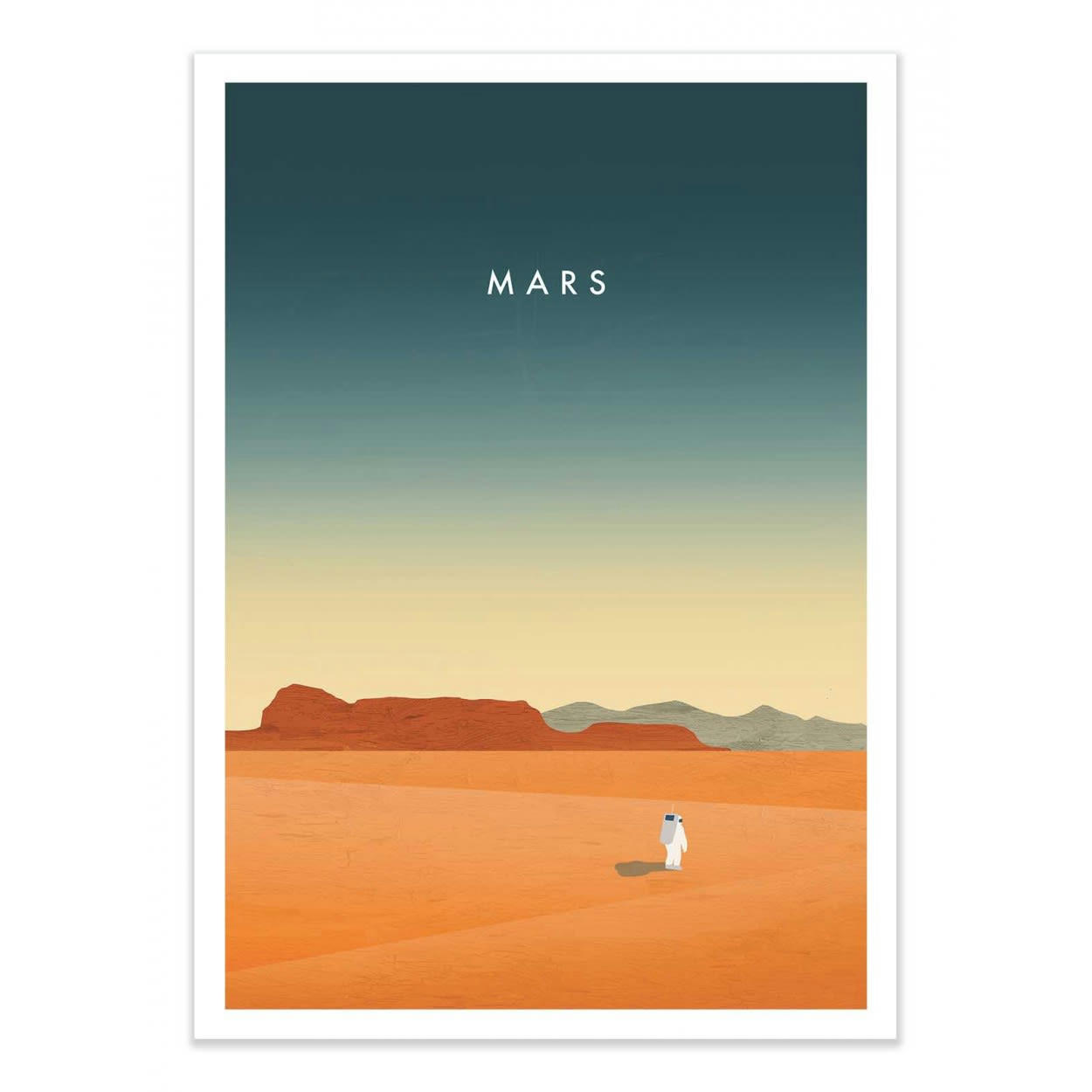KATINKA REINKE - MARS - Affiche d'art avec Cadre bois noir - 50 x 70 cm