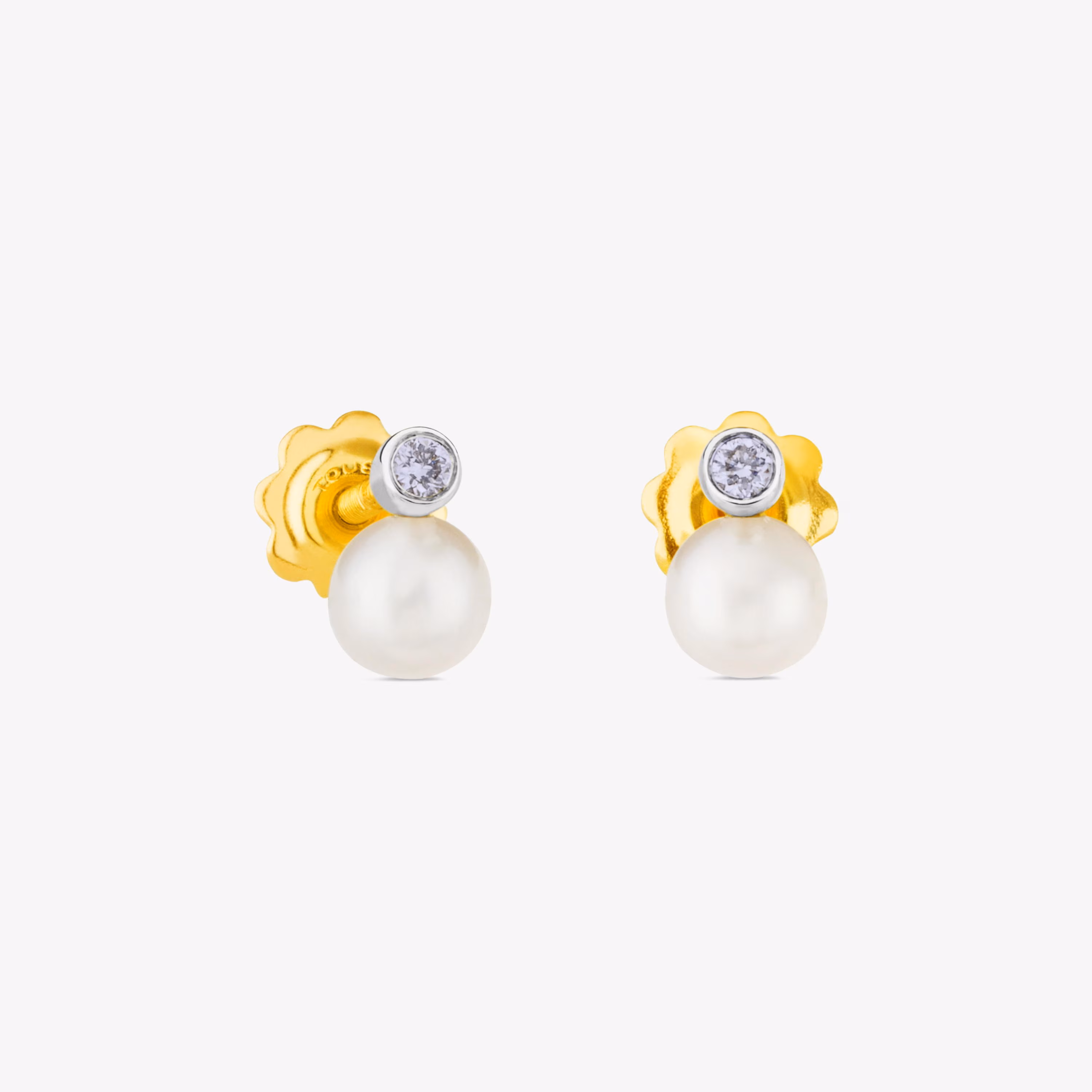 Pendientes de oro blanco, diamantes y perlas cultivadas Basics