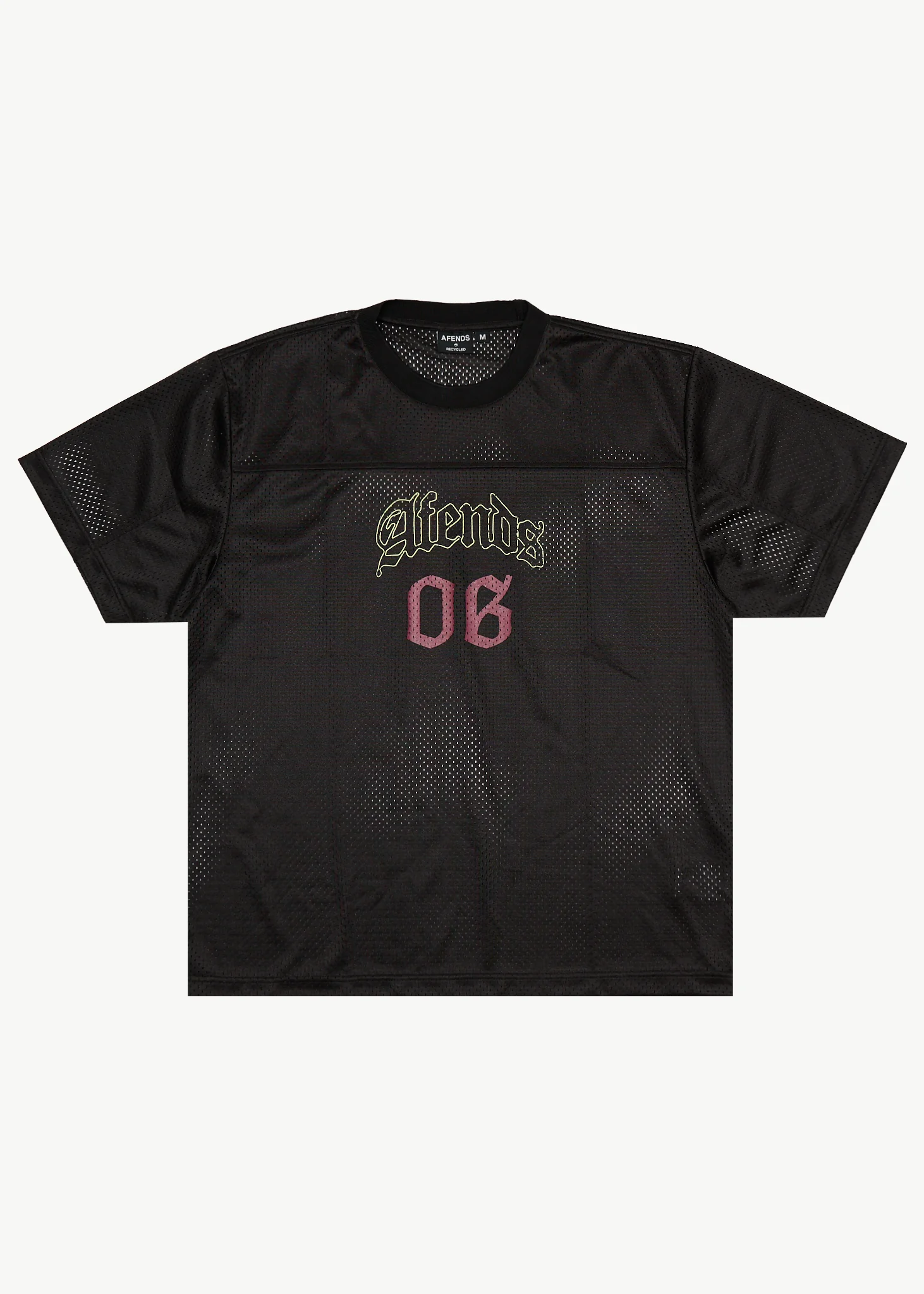 AFENDS Mens Zero Six - Mesh Jersey Boxy Tee - Black