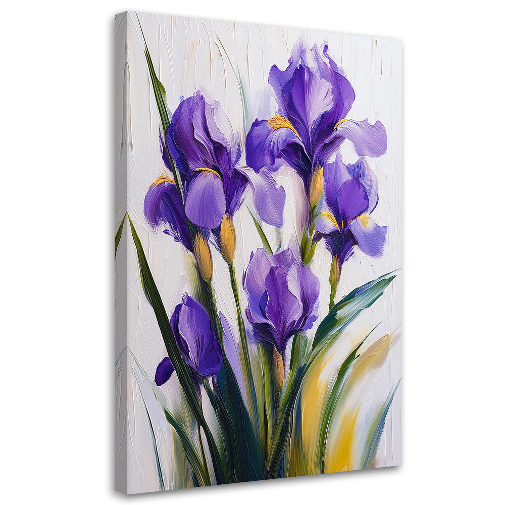 Feeby Obraz na płótnie, Fioletowe Irysy Kwiaty 40x60