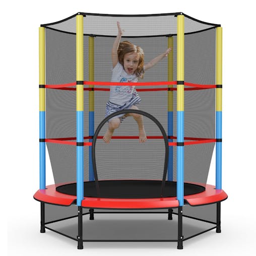NNECW 55 Inches Kids Trampoline with Safety Enclosure Net