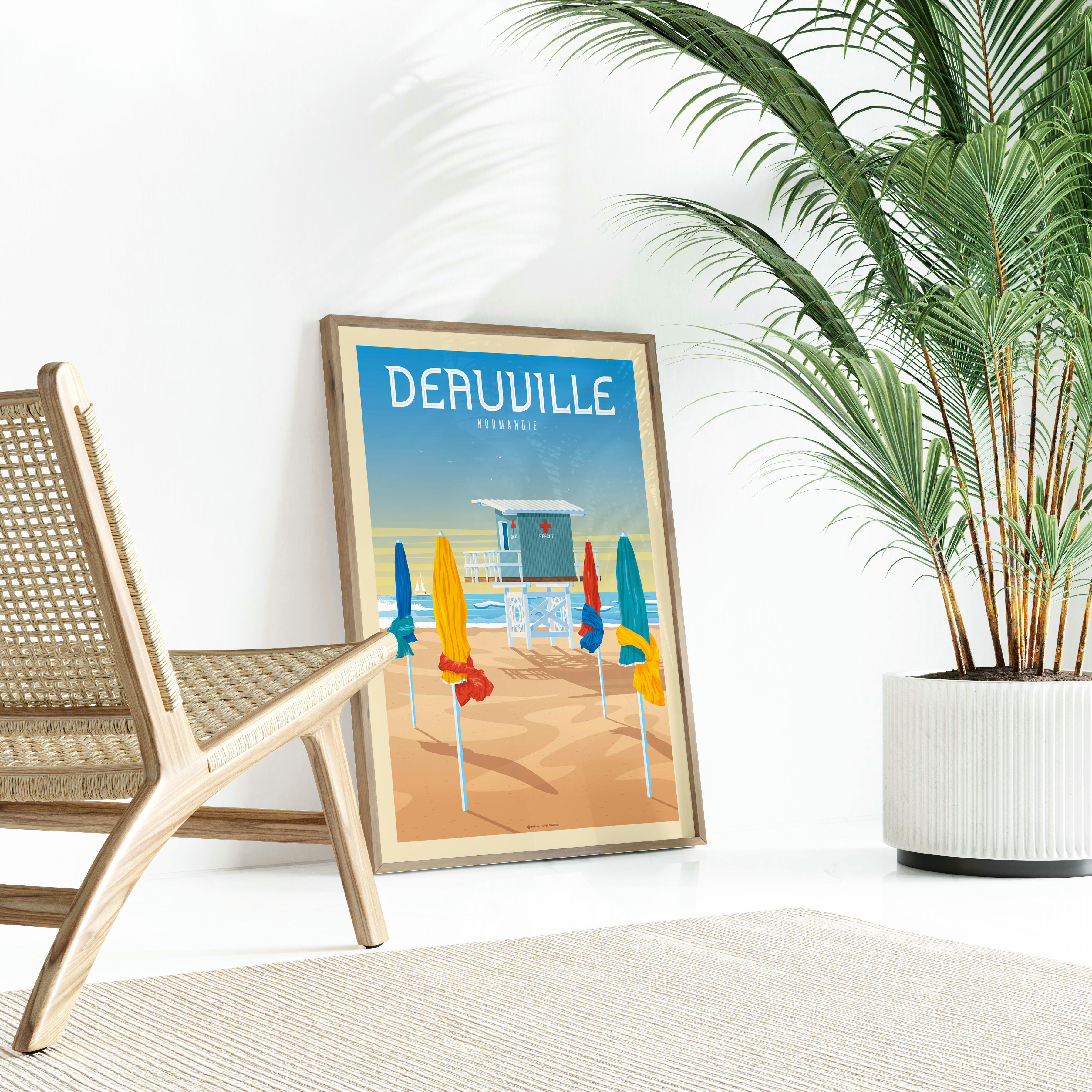 - Affiche Deauville Normandie France - La Plage 21x29,7 cm