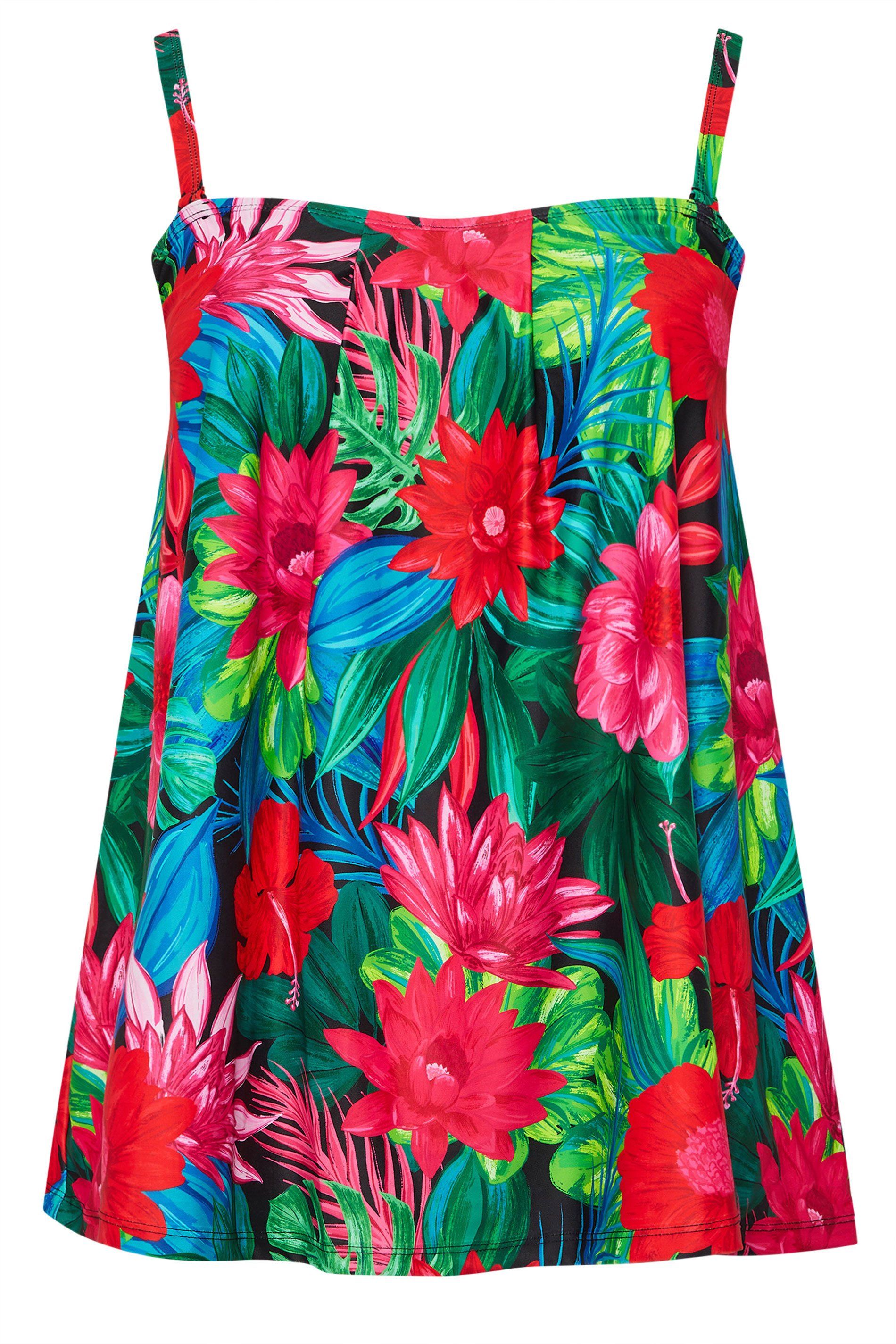 Yours Tropical Print Tankini Top