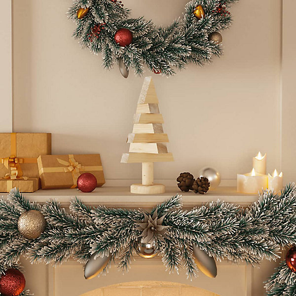 Arbres de Noël en bois pour décoration 2 pcs 30 cm pin massif vidaXL