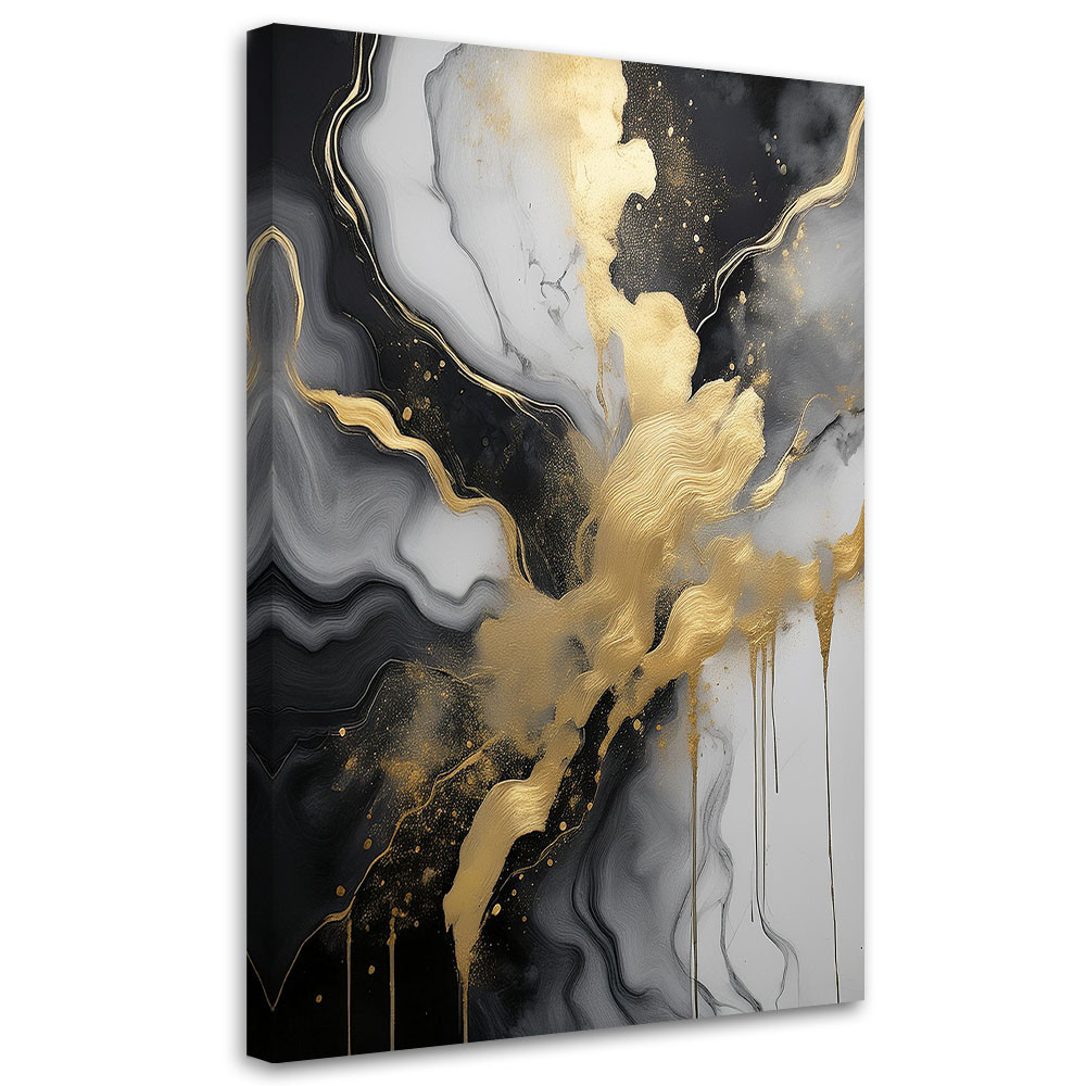 Feeby Obraz na płótnie, Abstrakcja Marmur Glamour Złoty 40x60