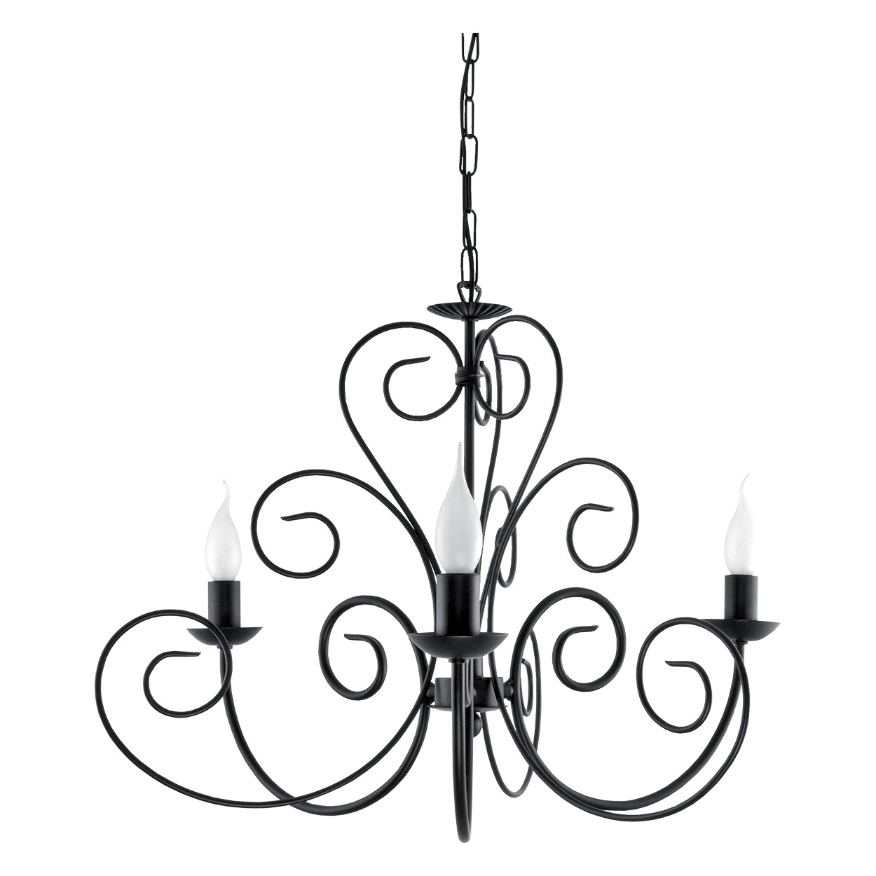 Lampa wisząca EDYLIT retro klasyczna czarna żyrandol 3xE14 HEKTOR 10-342