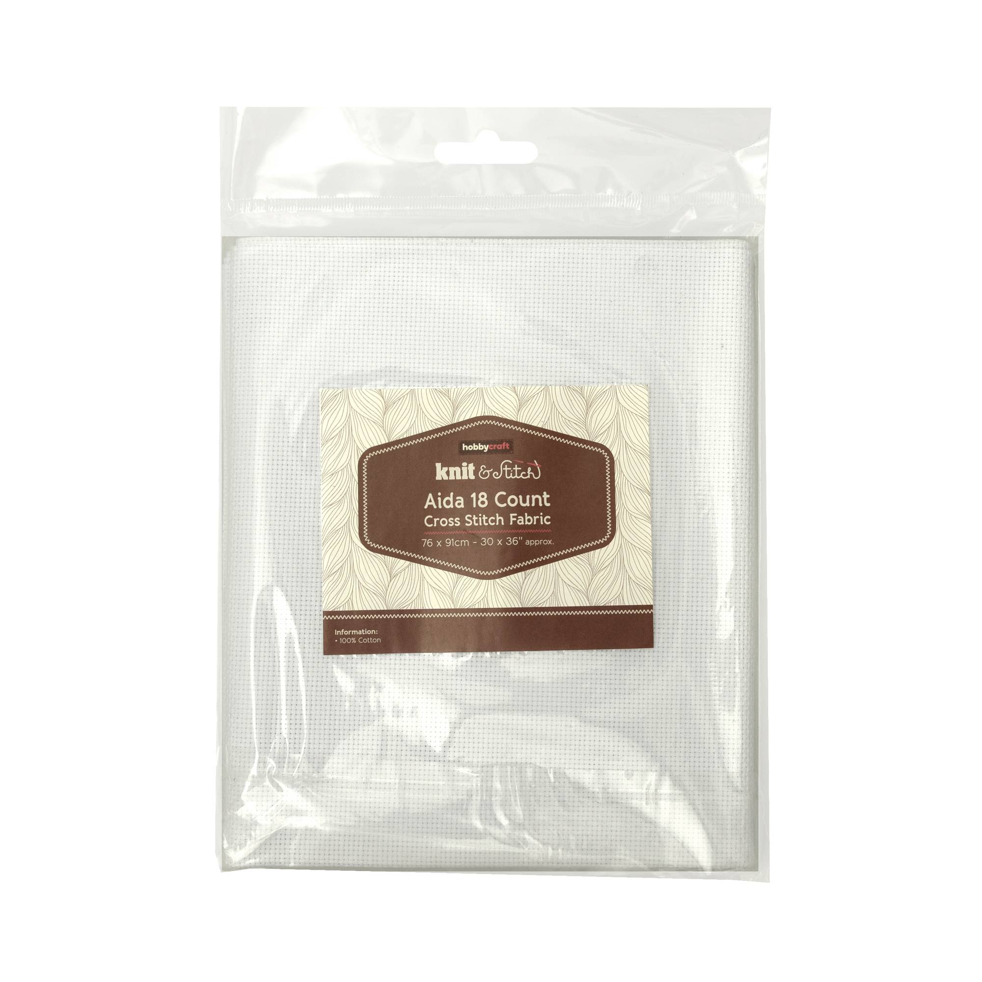 White 18 Count Aida Fabric 76cm x 91cm