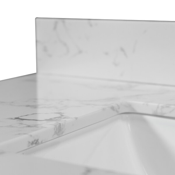 31inch bathroom vanity top stone carrara white new style tops and back splash with 3 faucet hole for bathroom cabinet