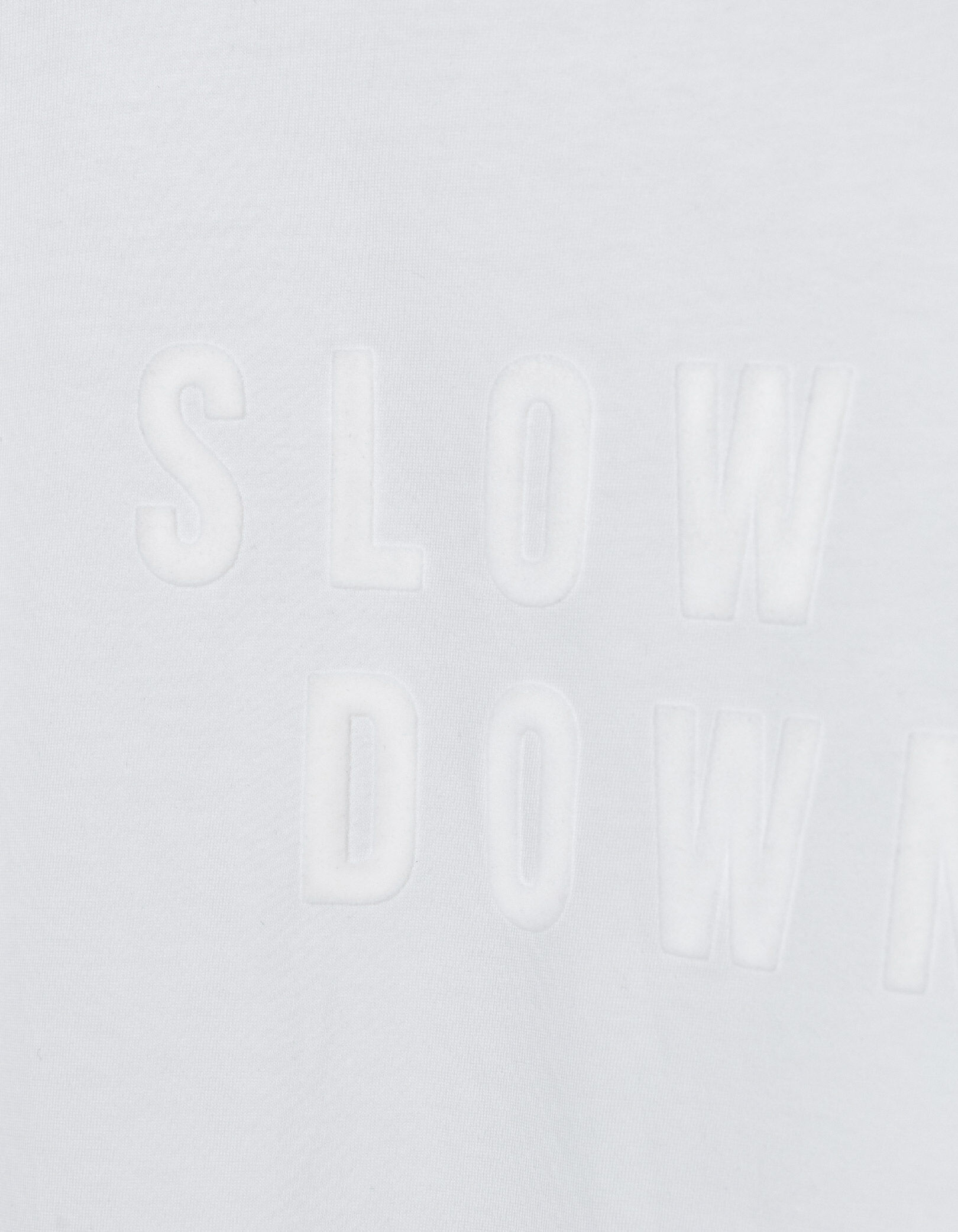 T-shirt blanc message flocage velours Homme