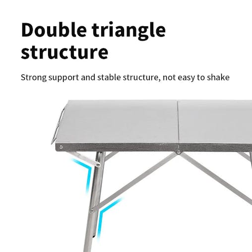 NNEOBA Stainless Steel Folding Camping Table Heat And Scratch Resistant Silver