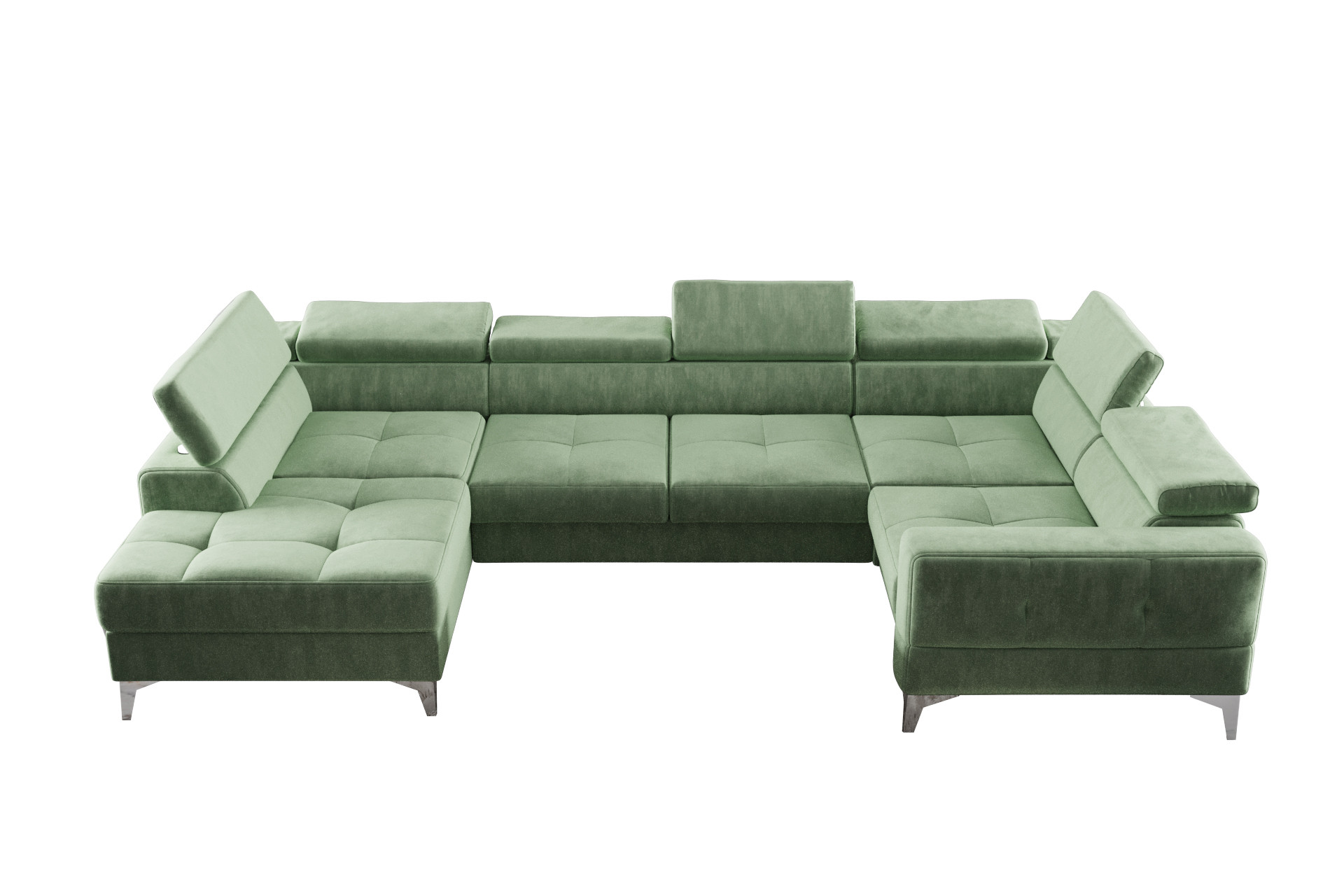 Duży narożnik w kształcie U 350x185x170 – Spanie   Pojemnik na pościel