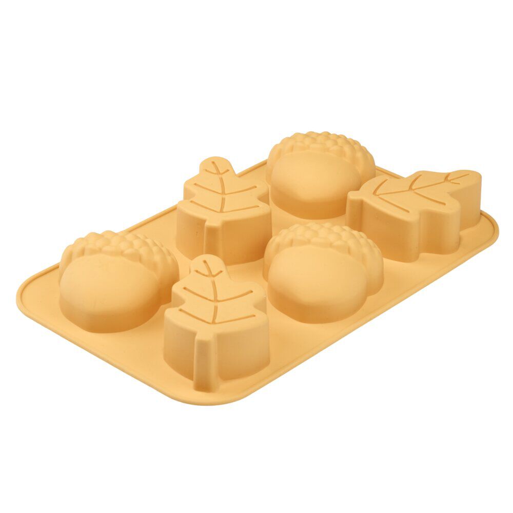 Moule à gâteau x6 forme automne silicone orange 17x27cm