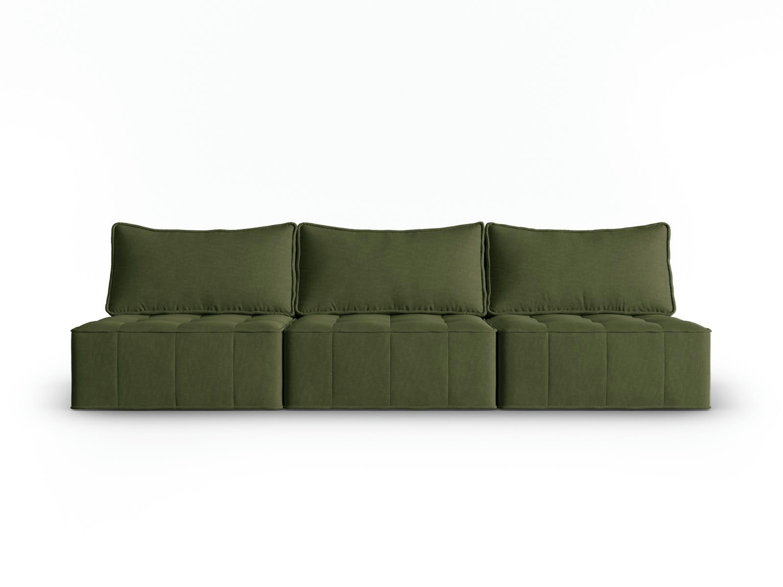 MIKE - Canapé modulable 5 places en tissu structurel vert