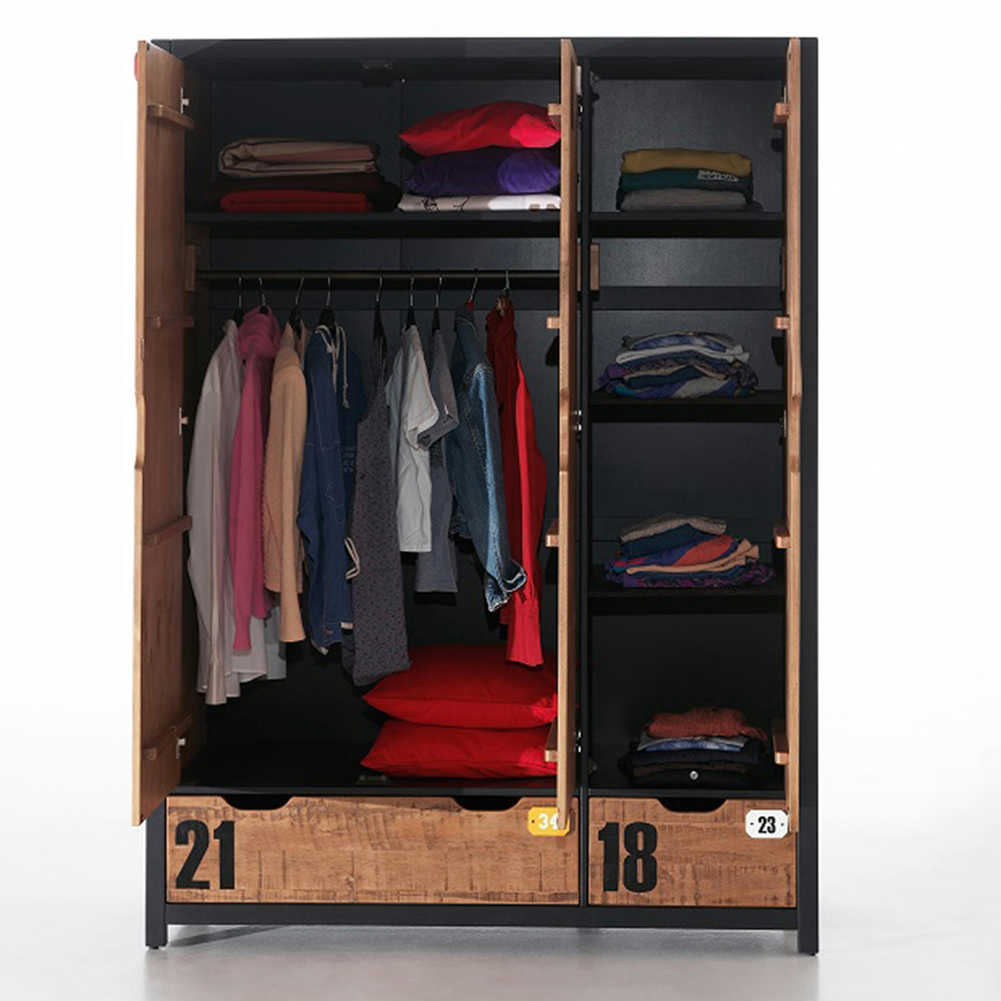 - Armoire en bois 3 portes 200cm