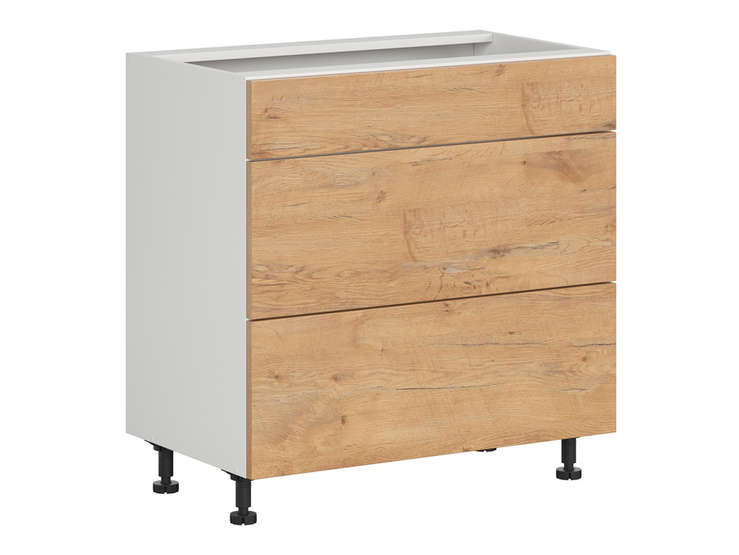 Szafka kuchenna Hamper 80 cm z szufladami cichy domyk dąb lancelot