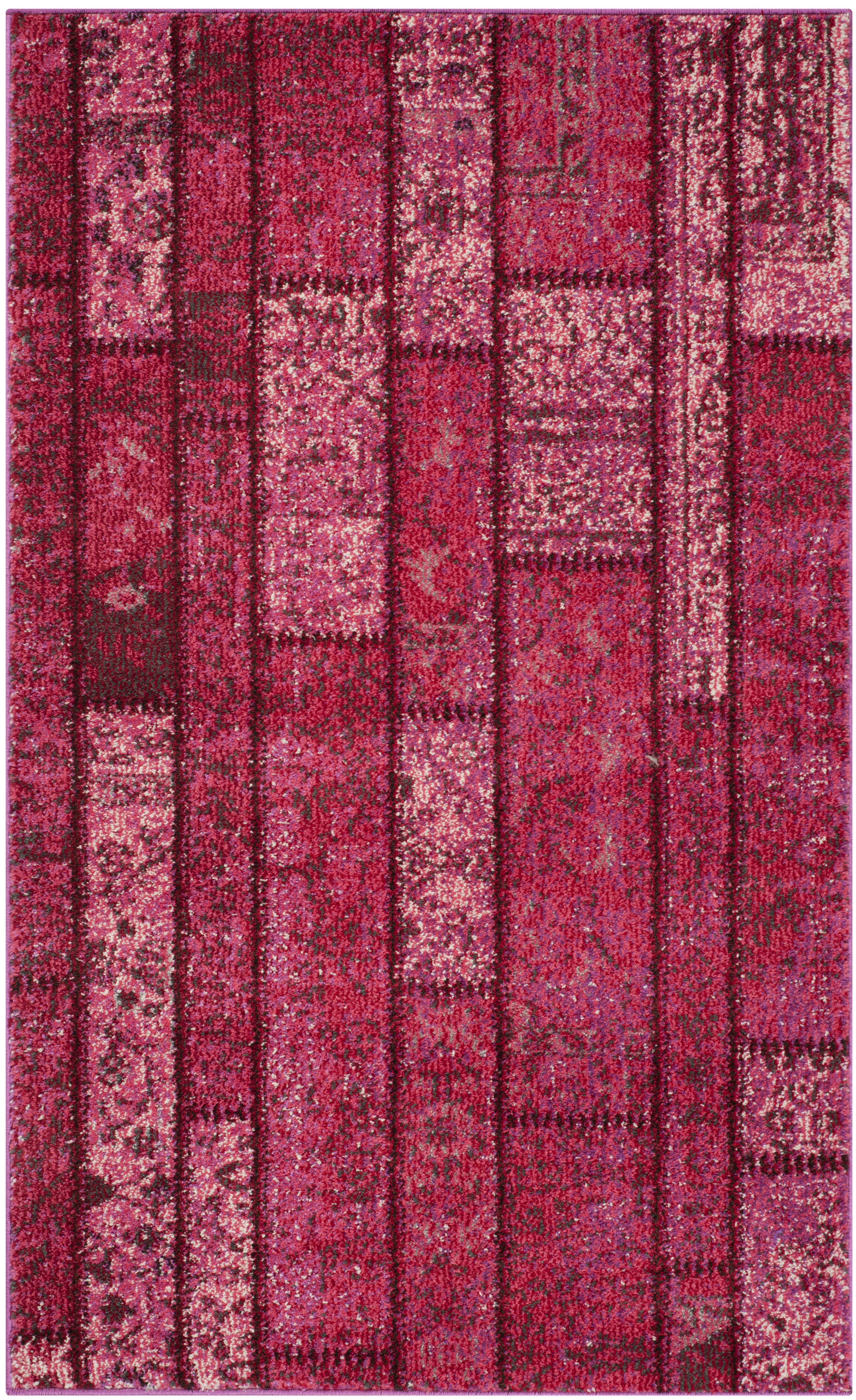 MONACO - Tapis de salon interieur en rose & multi, 91 x 152 cm