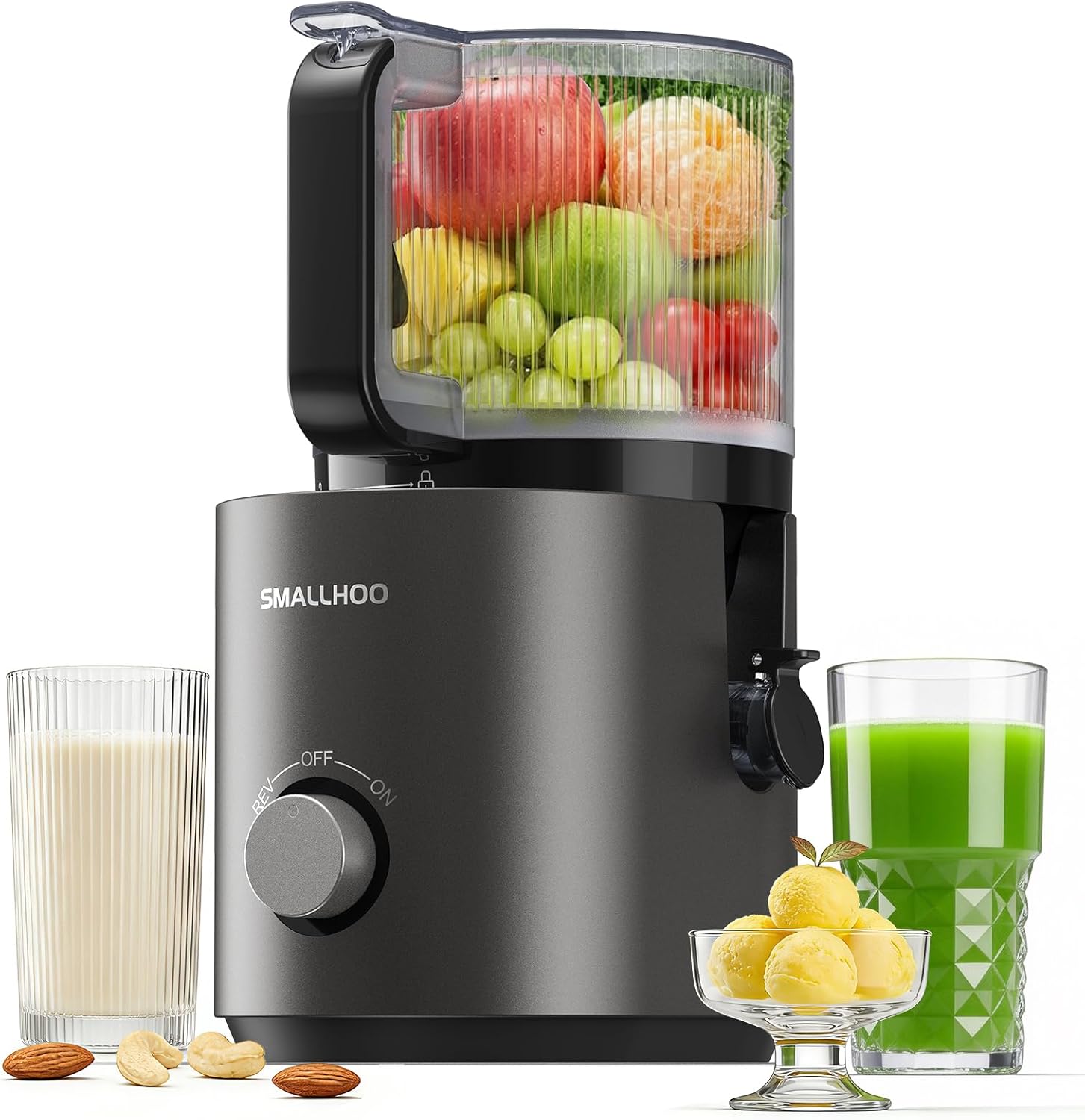 3-in-1 Juicer Machines, Cold Press Juicer 7“ Large Chute & 120oz – for Whole Vegetables & Fruits, High Juice Yield | Nut Milk | Natural Sorbet, Sliver